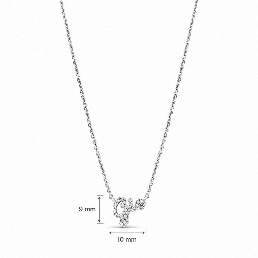 COLAR MANUSCRITO - GIO - PRATA COM BANHO DE RODIO Marine Joias