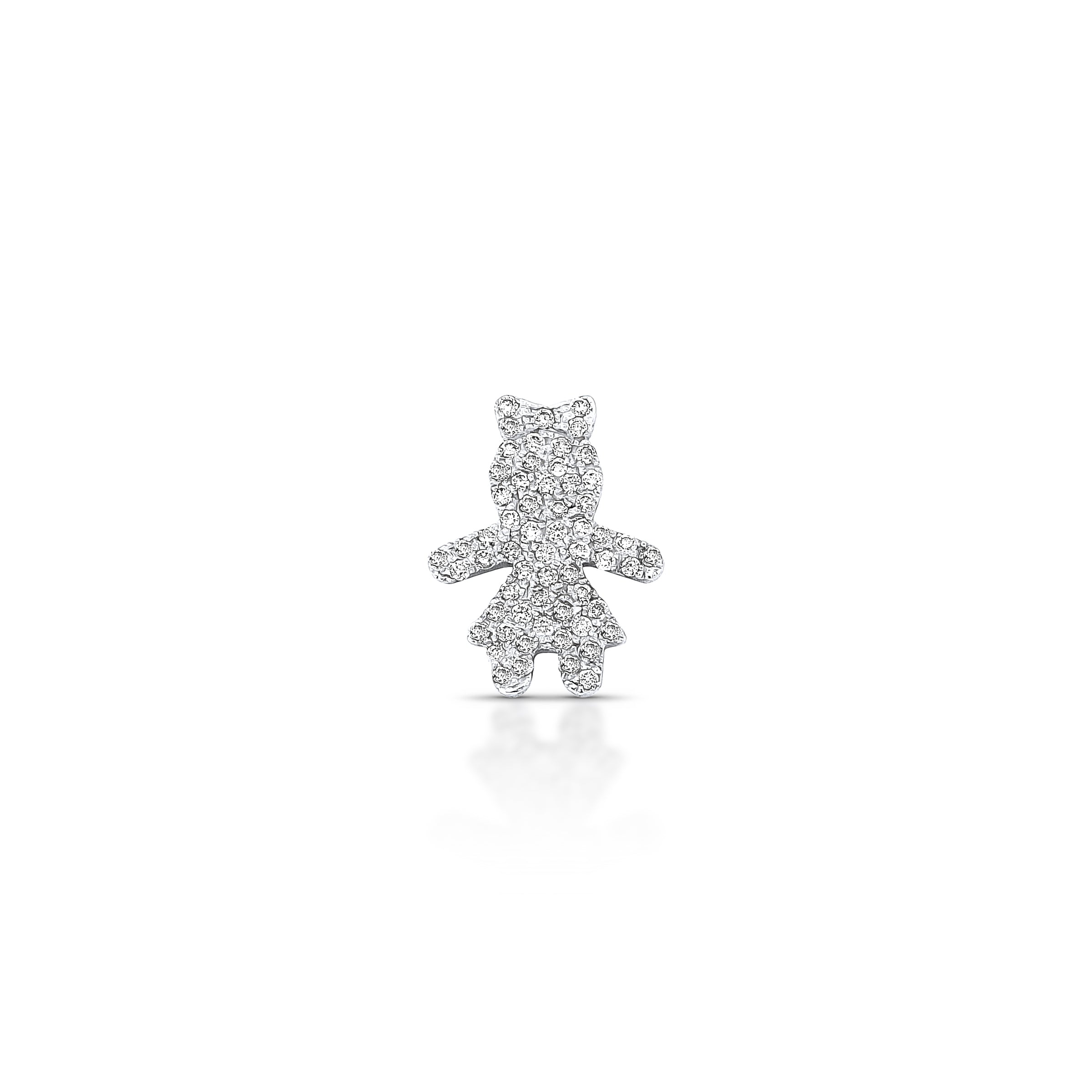 PINGENTE MENINA - OURO BRANCO