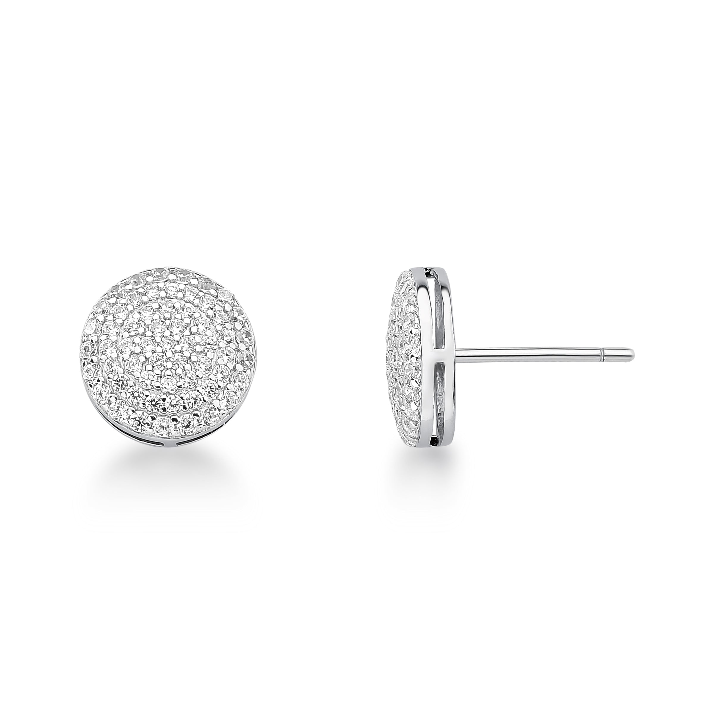 BRINCO BOTÃO PAVÊ - OURO 18k E DIAMANTES