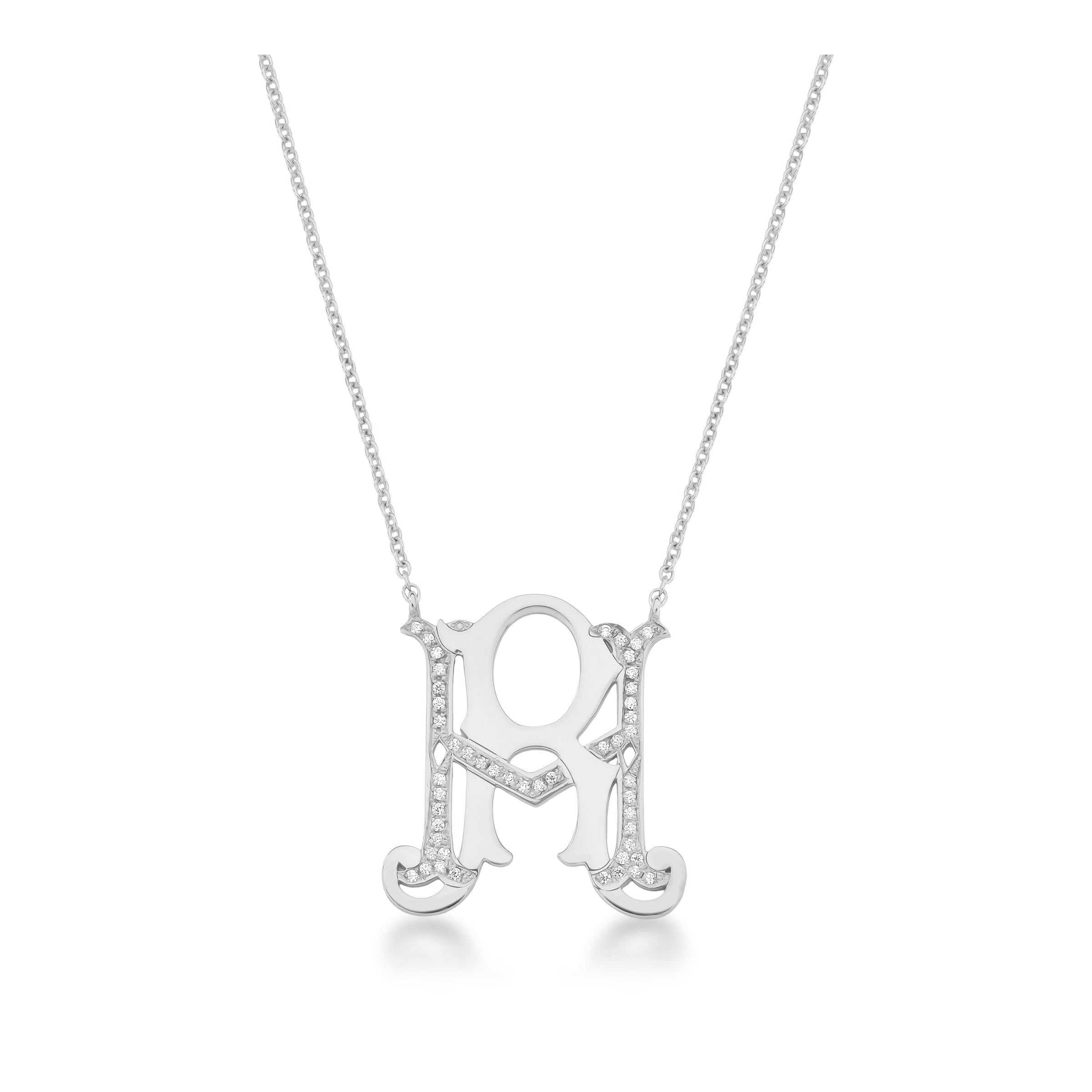 COLAR MONOGRAMA MINI – PRATA E SAFIRAS