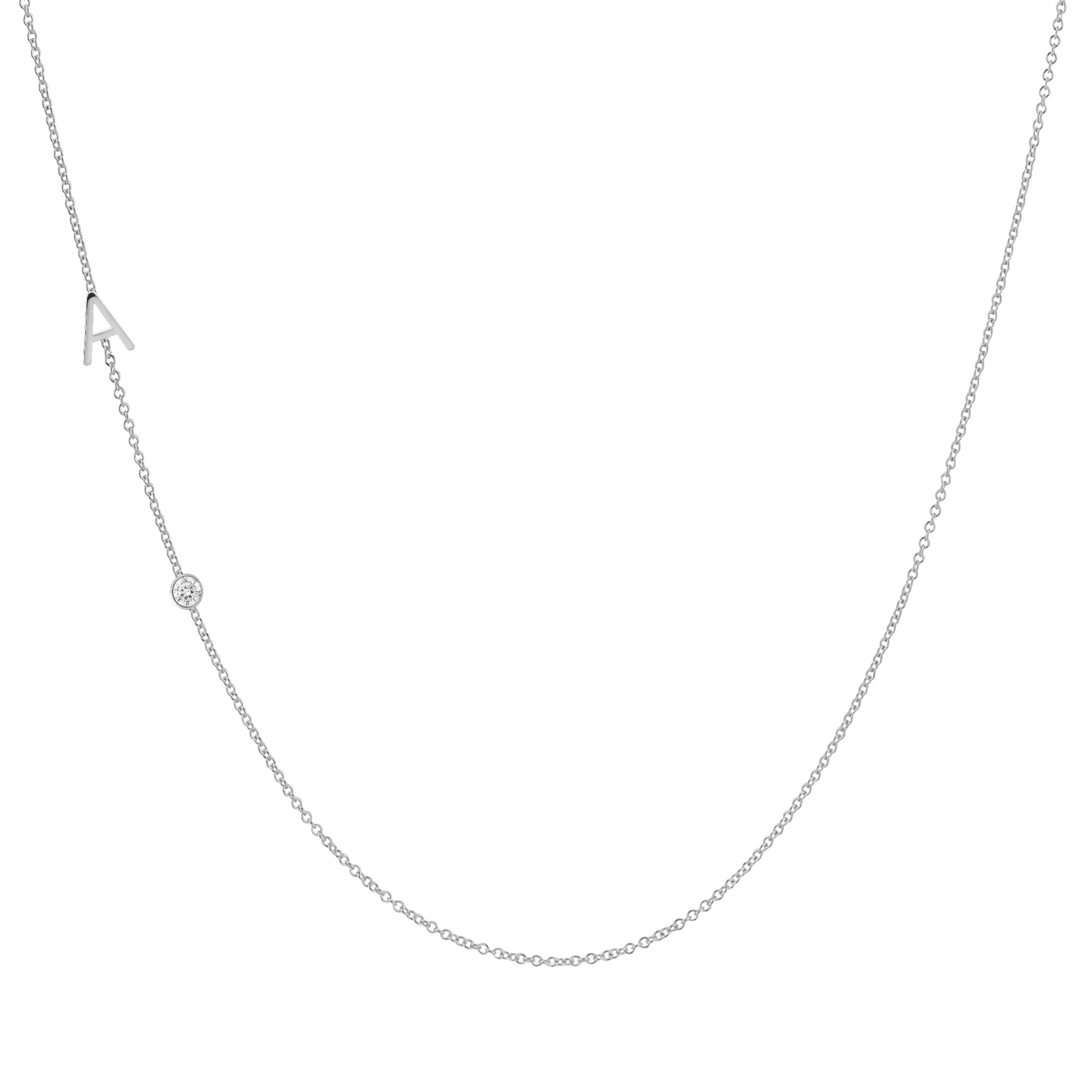 COLAR 1 LETRA E TOPÁZIO – PRATA