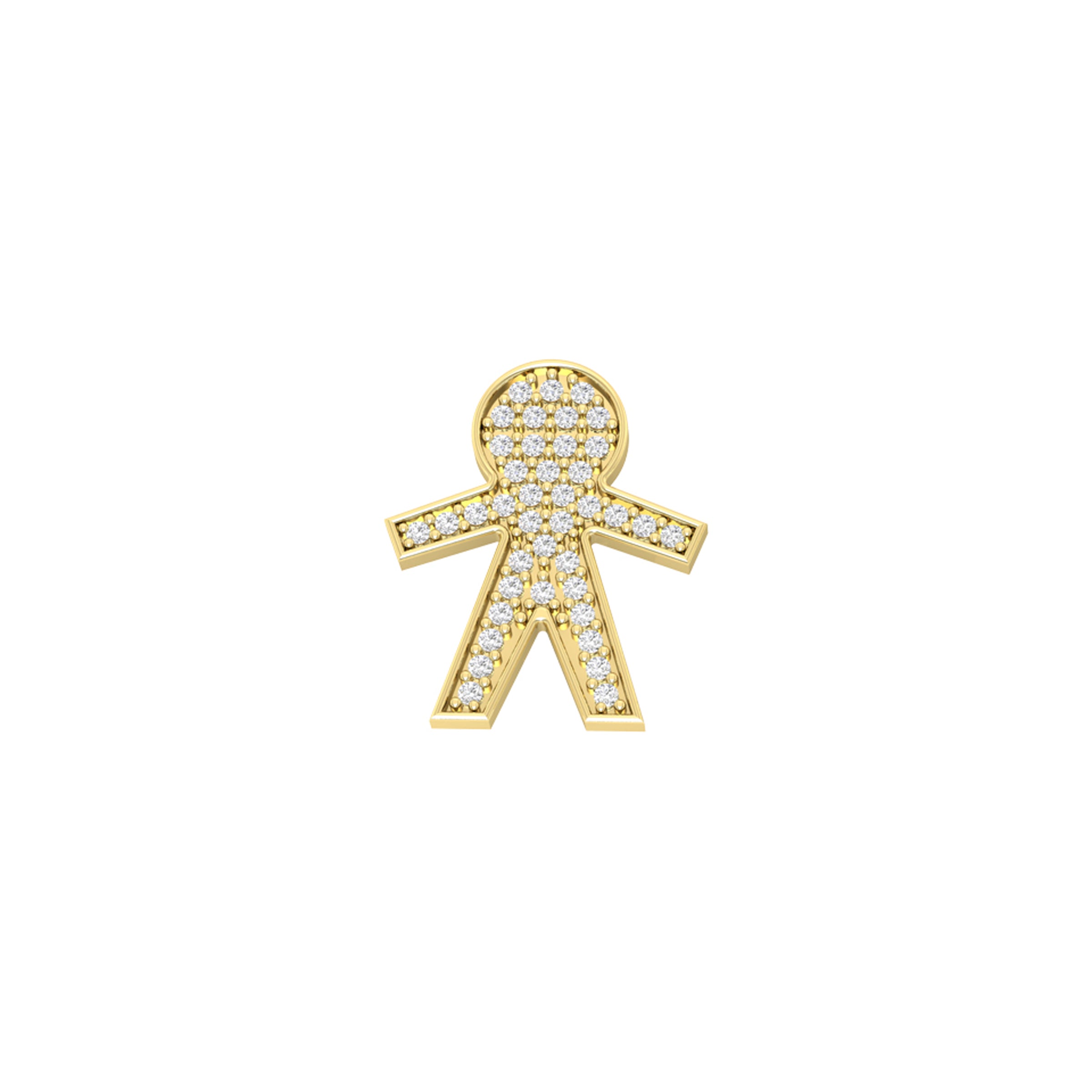 PINGENTE MENINO- OURO 18k E DIAMANTES