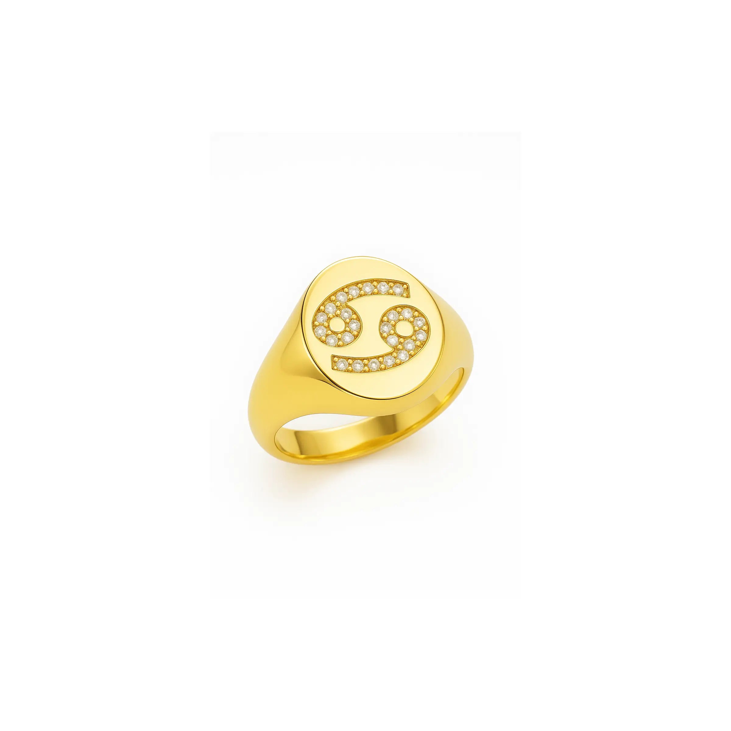 Anel signo de Câncer - Ouro 18k e diamantes