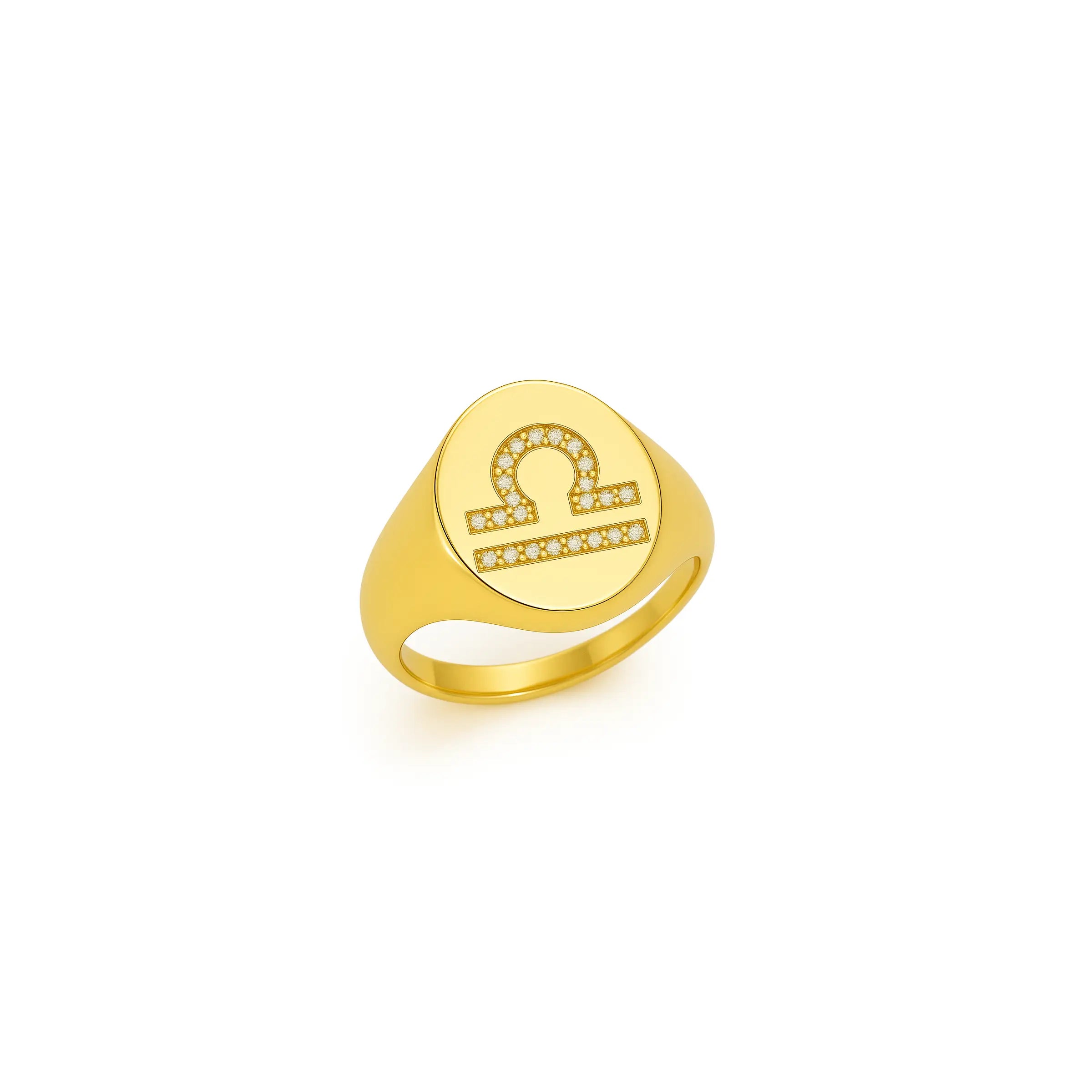 Anel signo de Libra- Ouro 18k e diamantes
