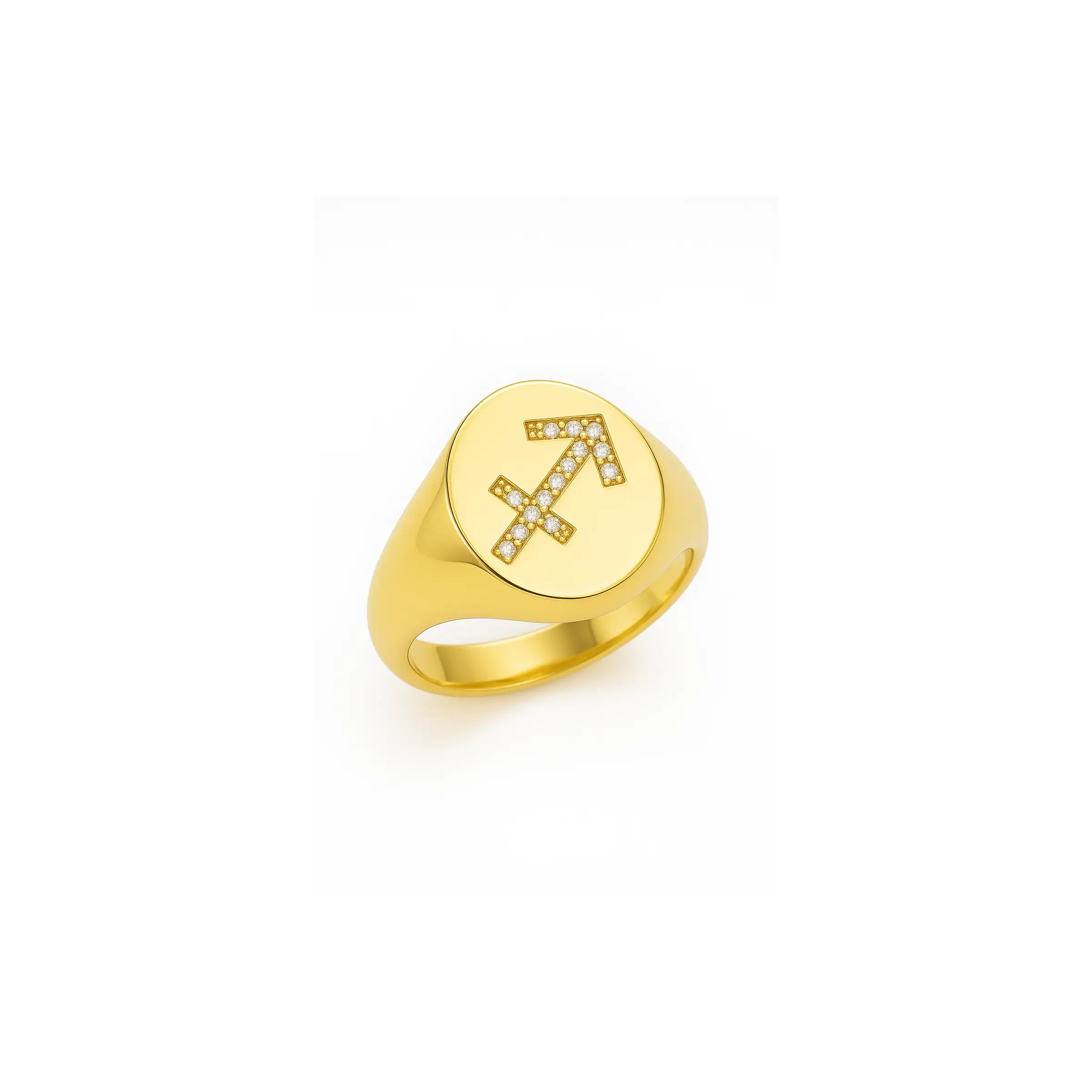 Anel signo de Sagitário - Ouro 18k e diamantes