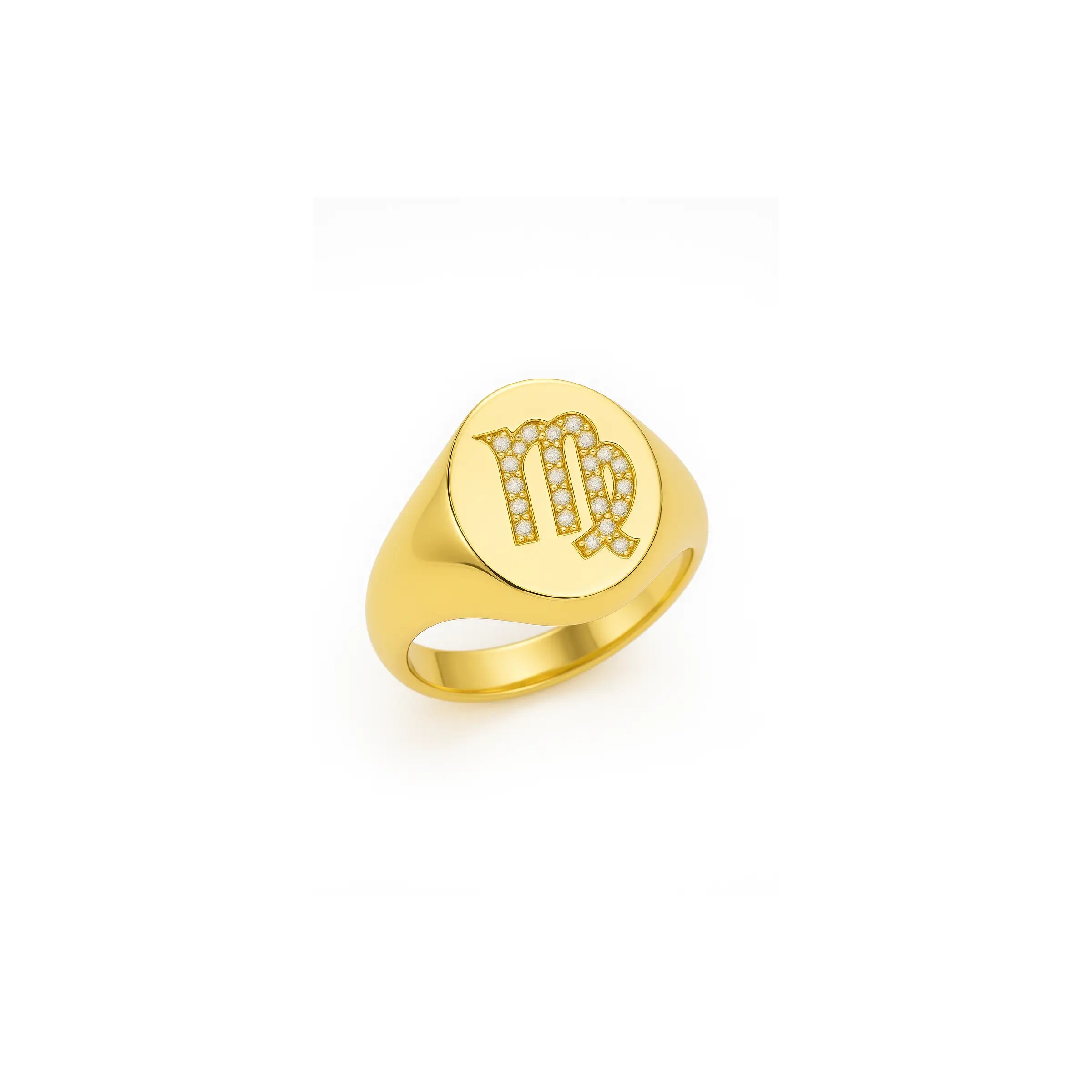 Anel signo de Virgem - Ouro 18k e diamantes