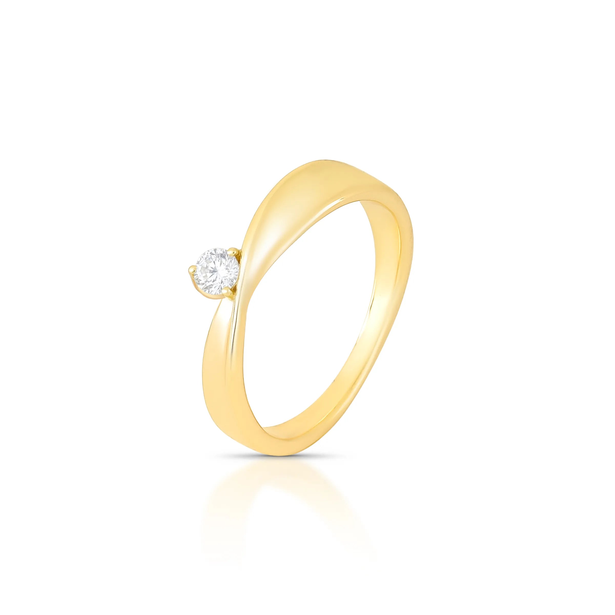 ANEL SOLITÁRIO ENTRELAÇADO – Ouro 18k Marine Joias