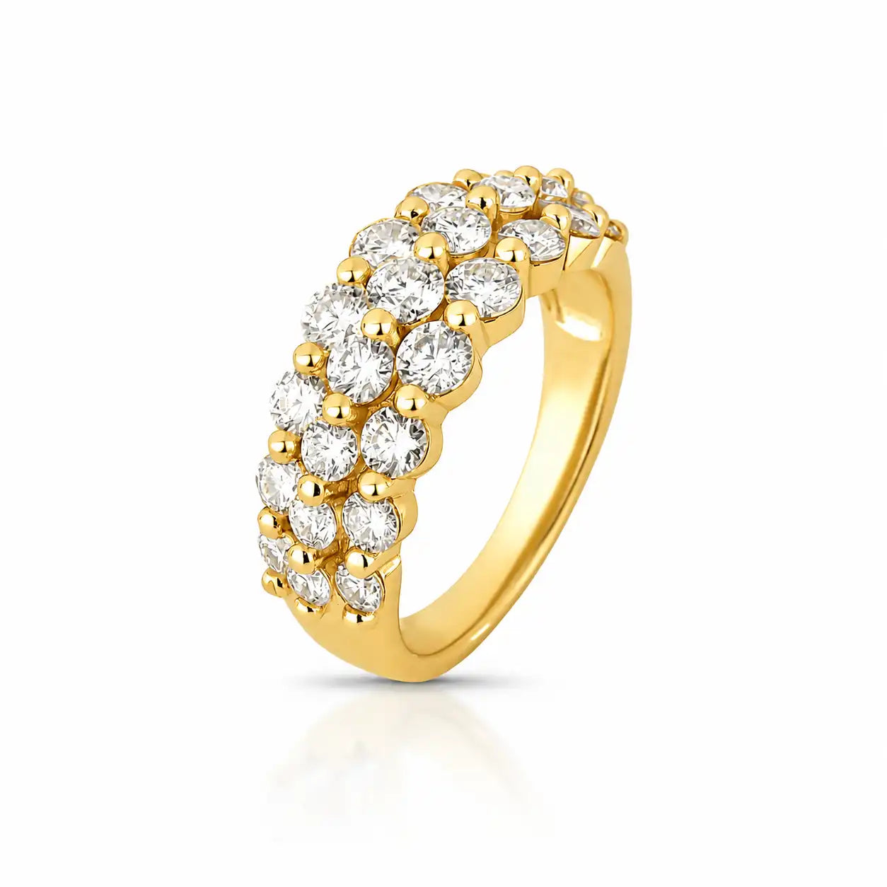 ANEL 3 FILEIRAS – Ouro 18k Marine Joias