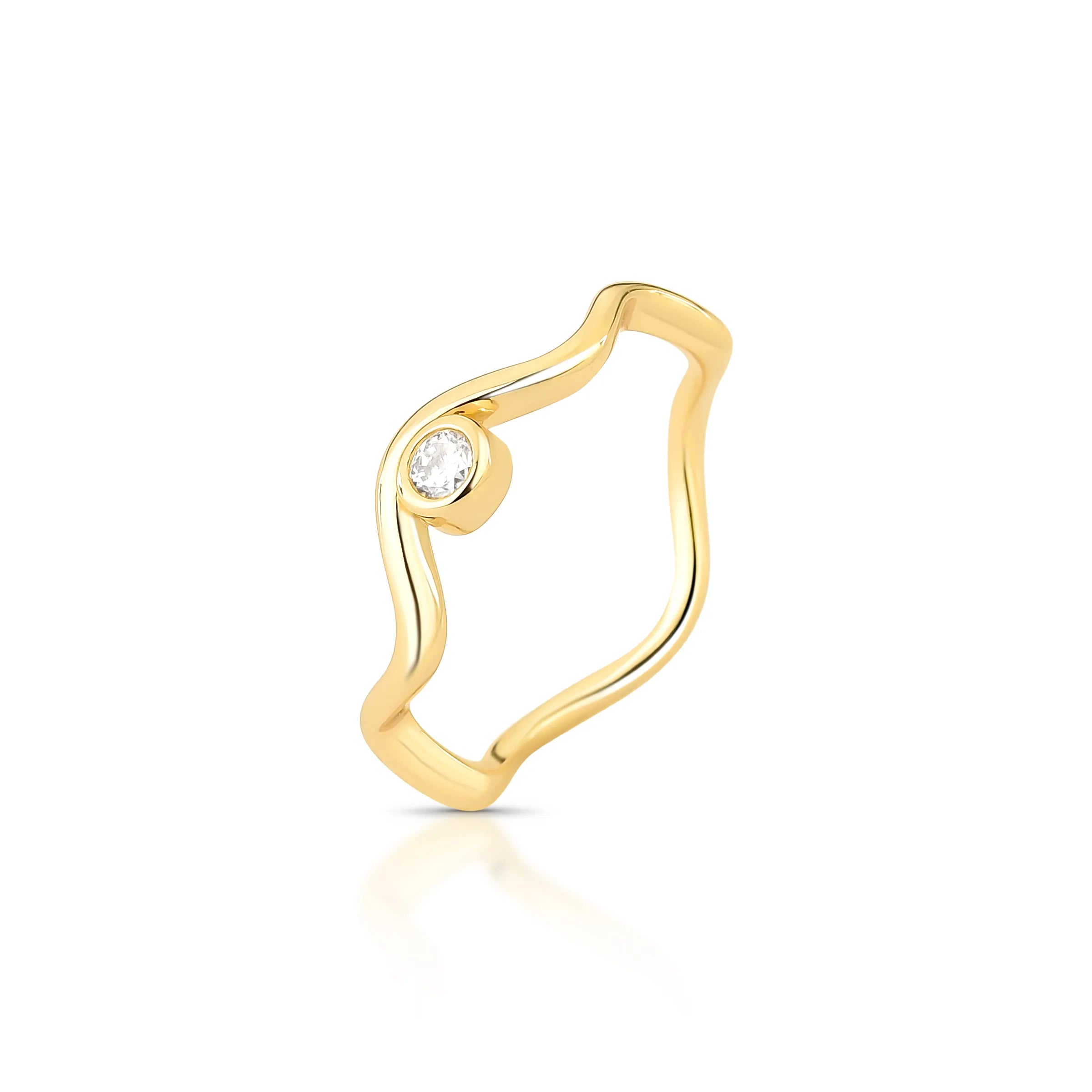 ANEL CURVE COM PONTO DE LUZ – Ouro 18k Marine Joias