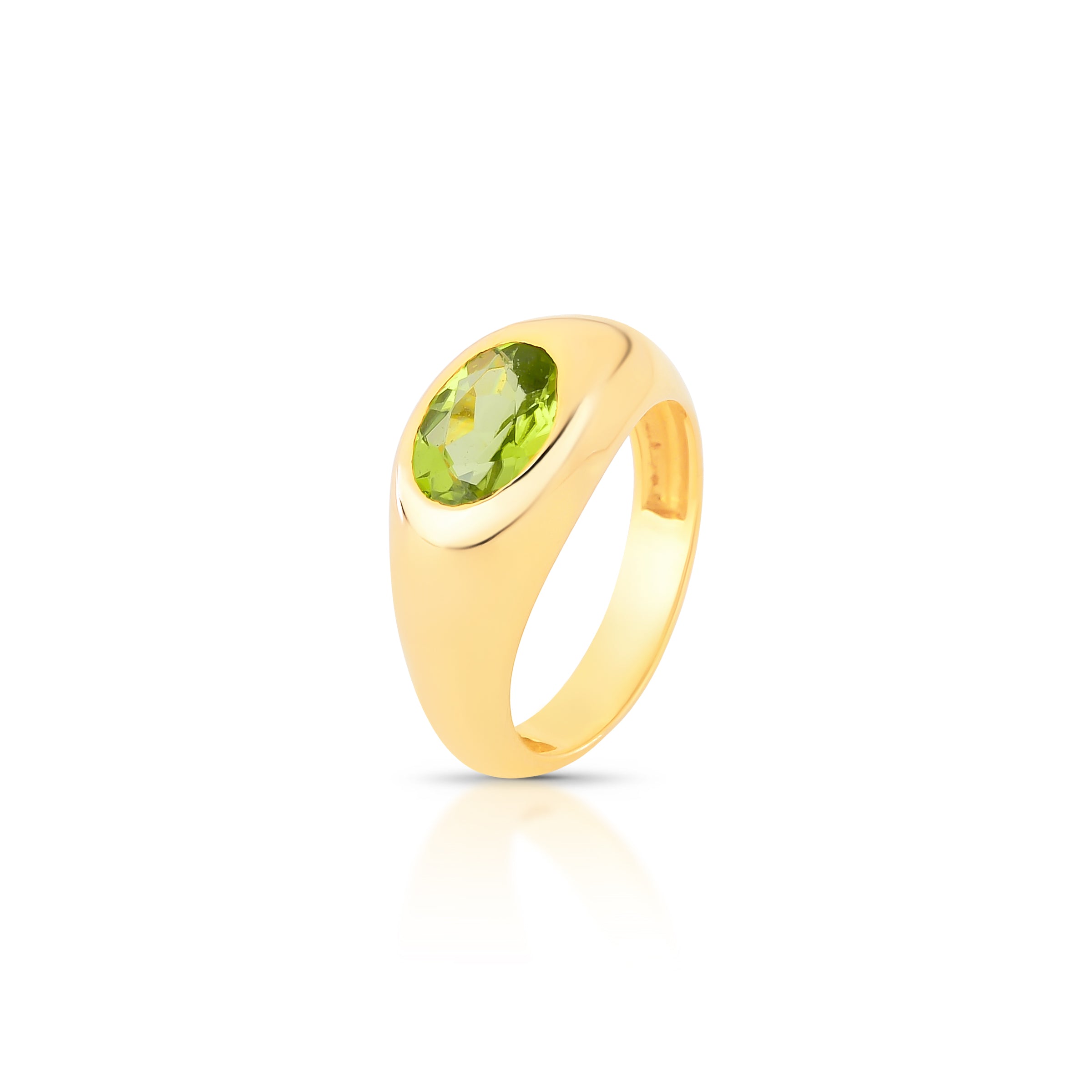 ANEL DE DEDINHO PEDRA OVAL - Ouro 18k Marine Joias