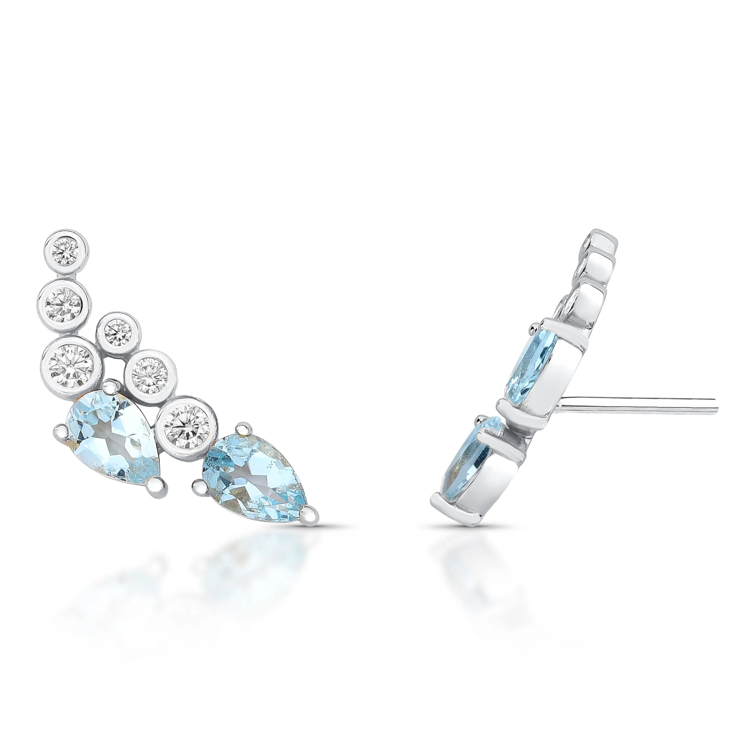 BRINCO EAR CUFF GOTAS E PONTOS DE LUZ – Prata 925 Marine Joias