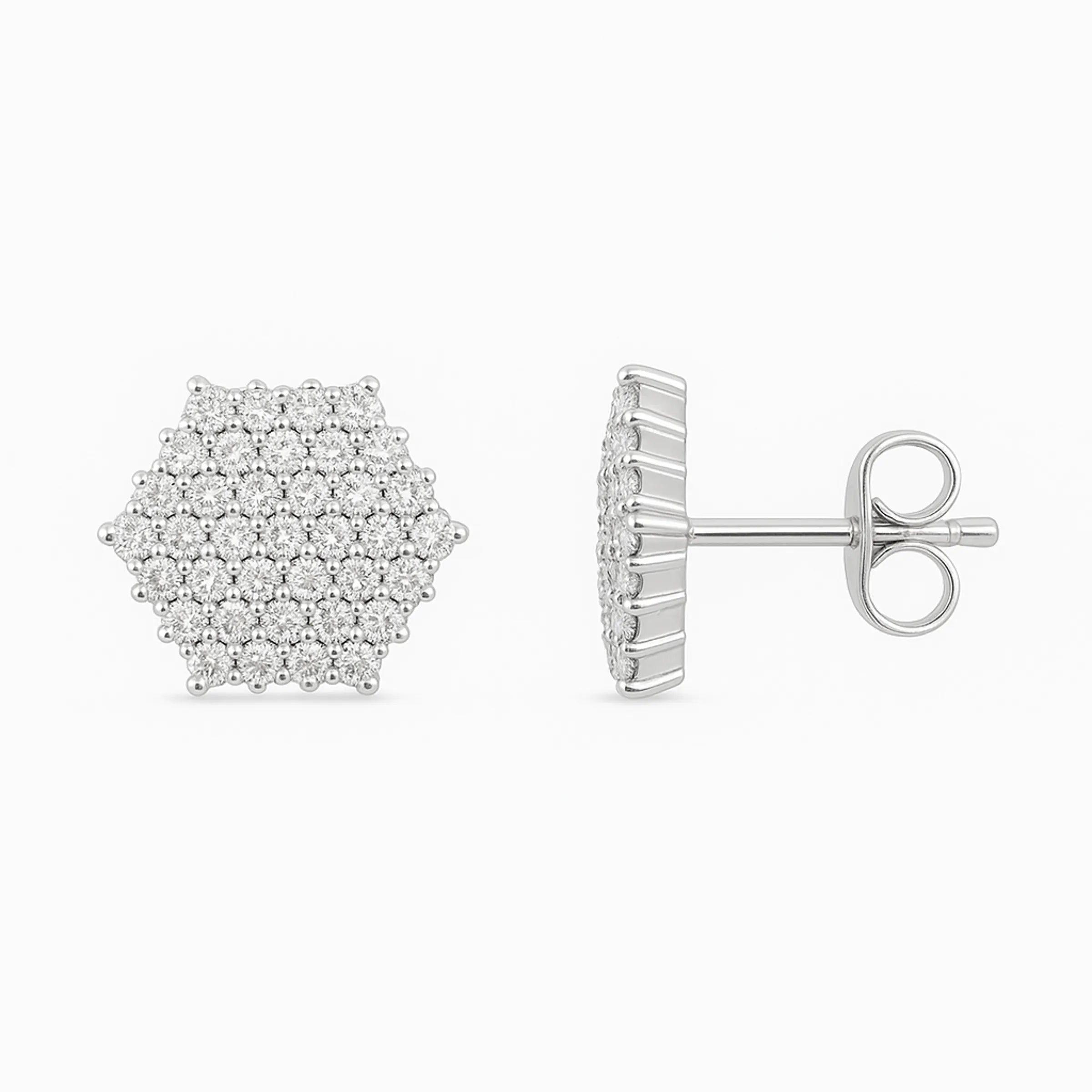 BRINCO HEXAGONAL TOPÁZIOS INCOLORES – Prata Marine Joias