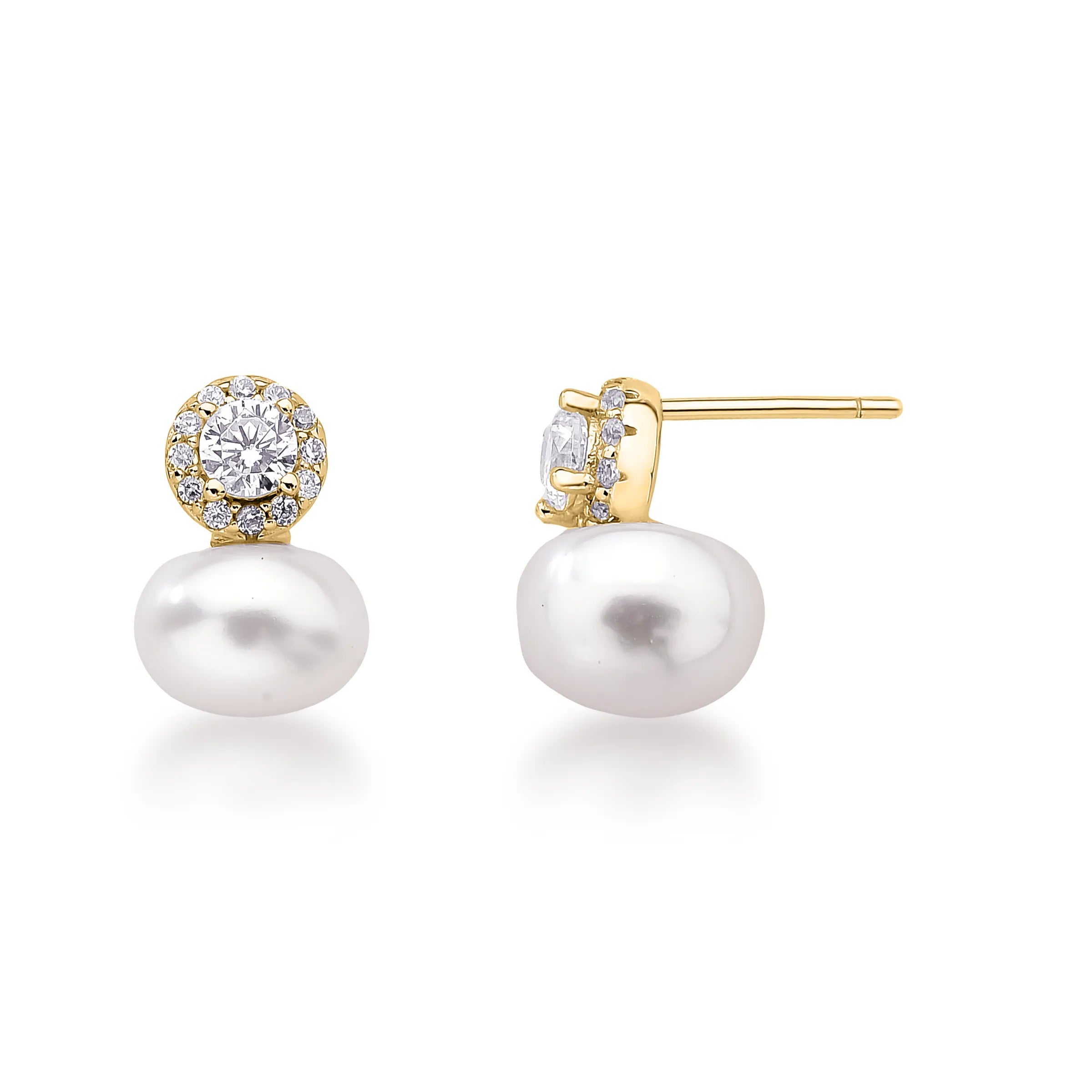 BRINCO PÉROLA E PONTO DE LUZ CRAVEJADO – Ouro 18k Marine Joias