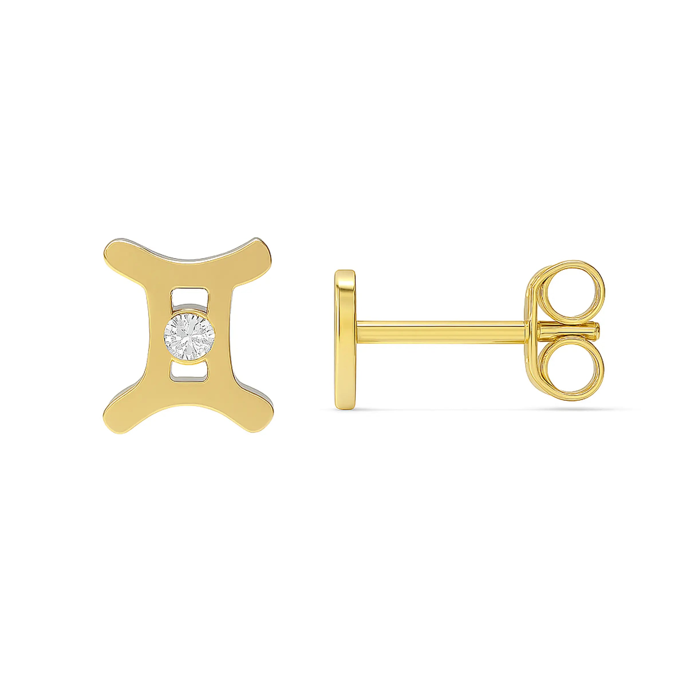 Brinco Signo de Gêmeos – Ouro 18k e diamantes