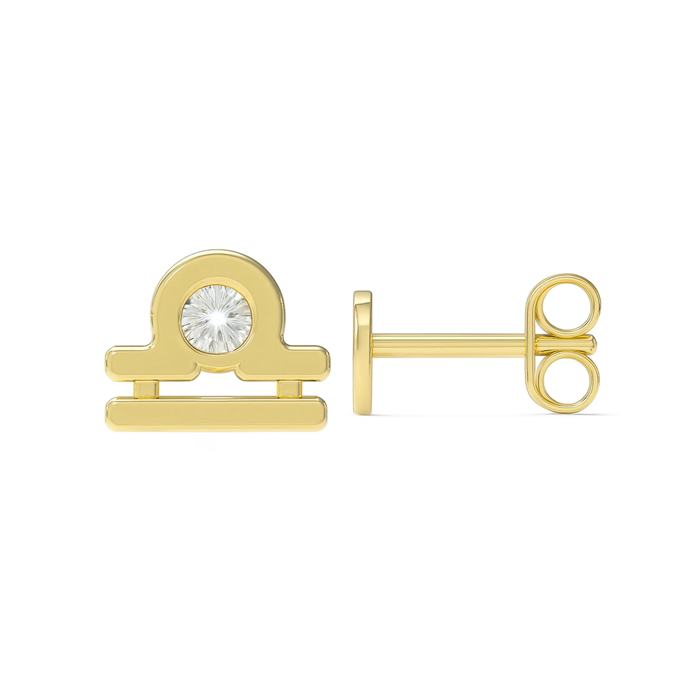 Brinco signo de Libra - Ouro 18k e diamantes