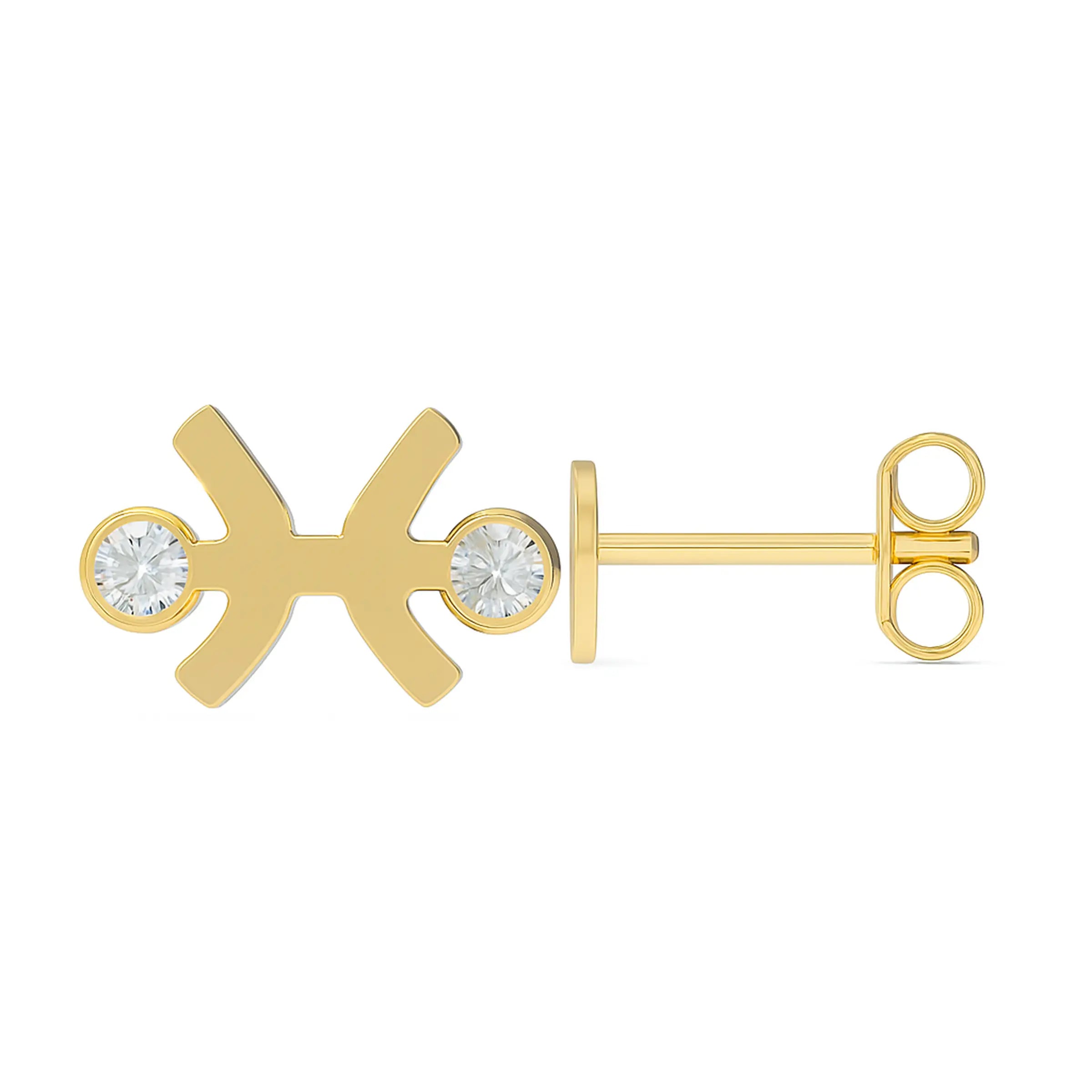 Brinco signo de Peixes - Ouro 18k e diamantes