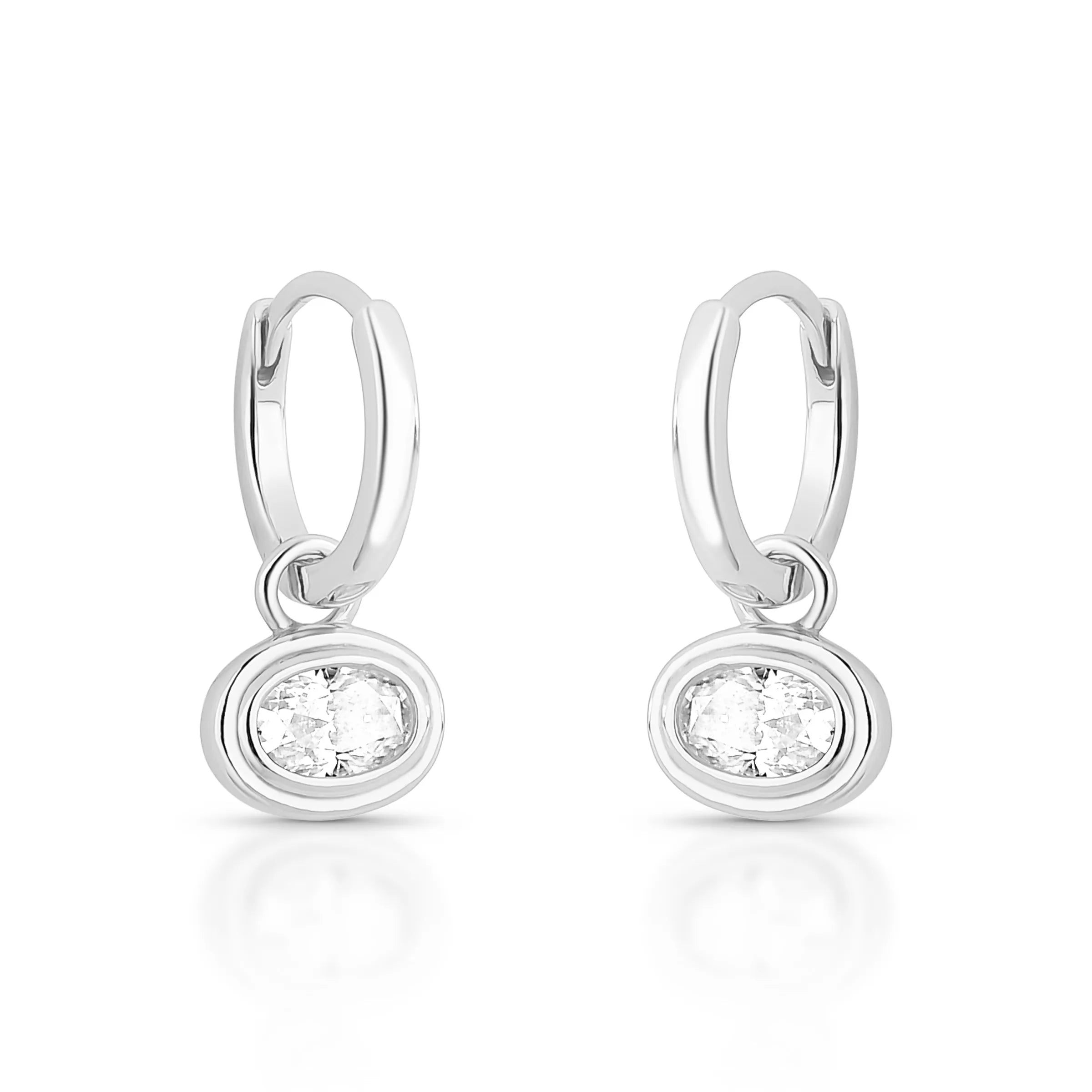 BRINCO ARGOLA COM PINGENTE OVAL – Prata 925 Marine Joias