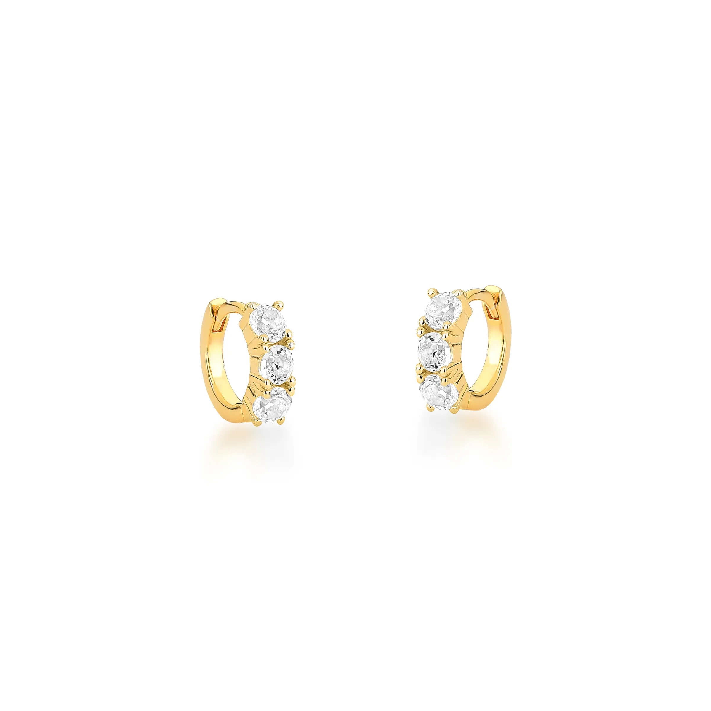 BRINCO ARGOLA 3 DIAMANTES – Ouro 18k Marine Joias