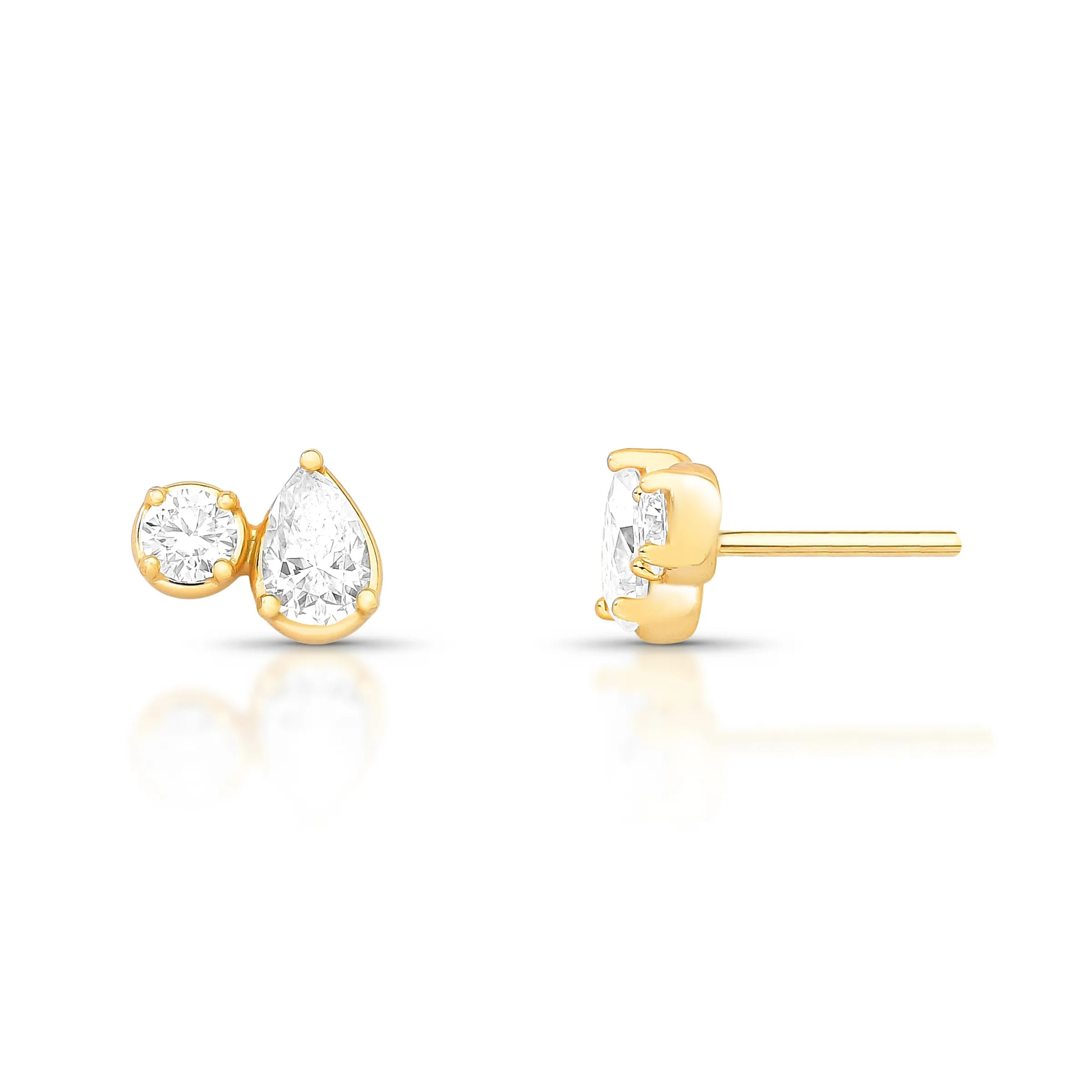 BRINCO MINI EAR CUFF GOTA E PONTO DE LUZ – Ouro 18k Marine Joias