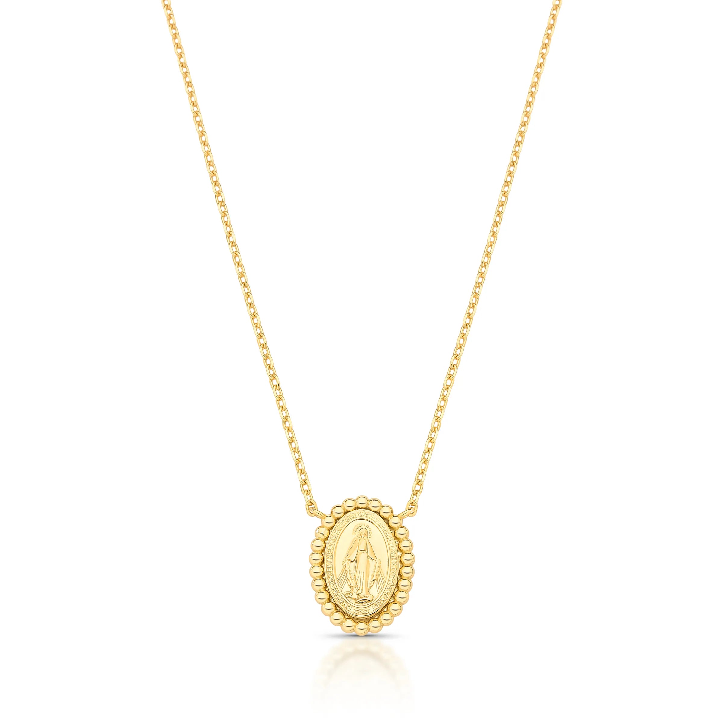 COLAR MEDALHA NOSSA SENHORA DAS GRAÇAS ESFERAS – Ouro 18k Marine Joias