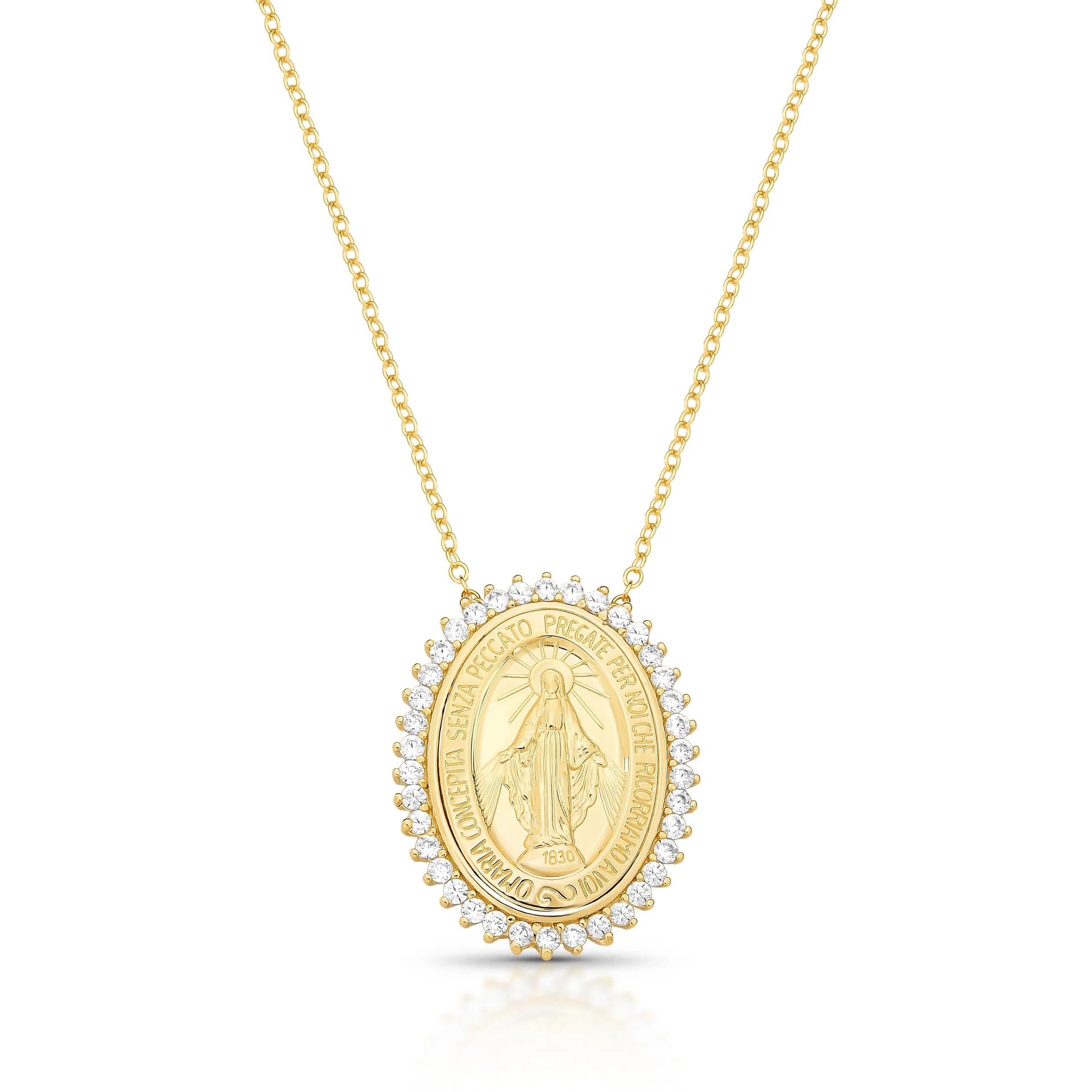 COLAR MEDALHA NOSSA SENHORA DAS GRAÇAS G – Ouro 18k Marine Joias