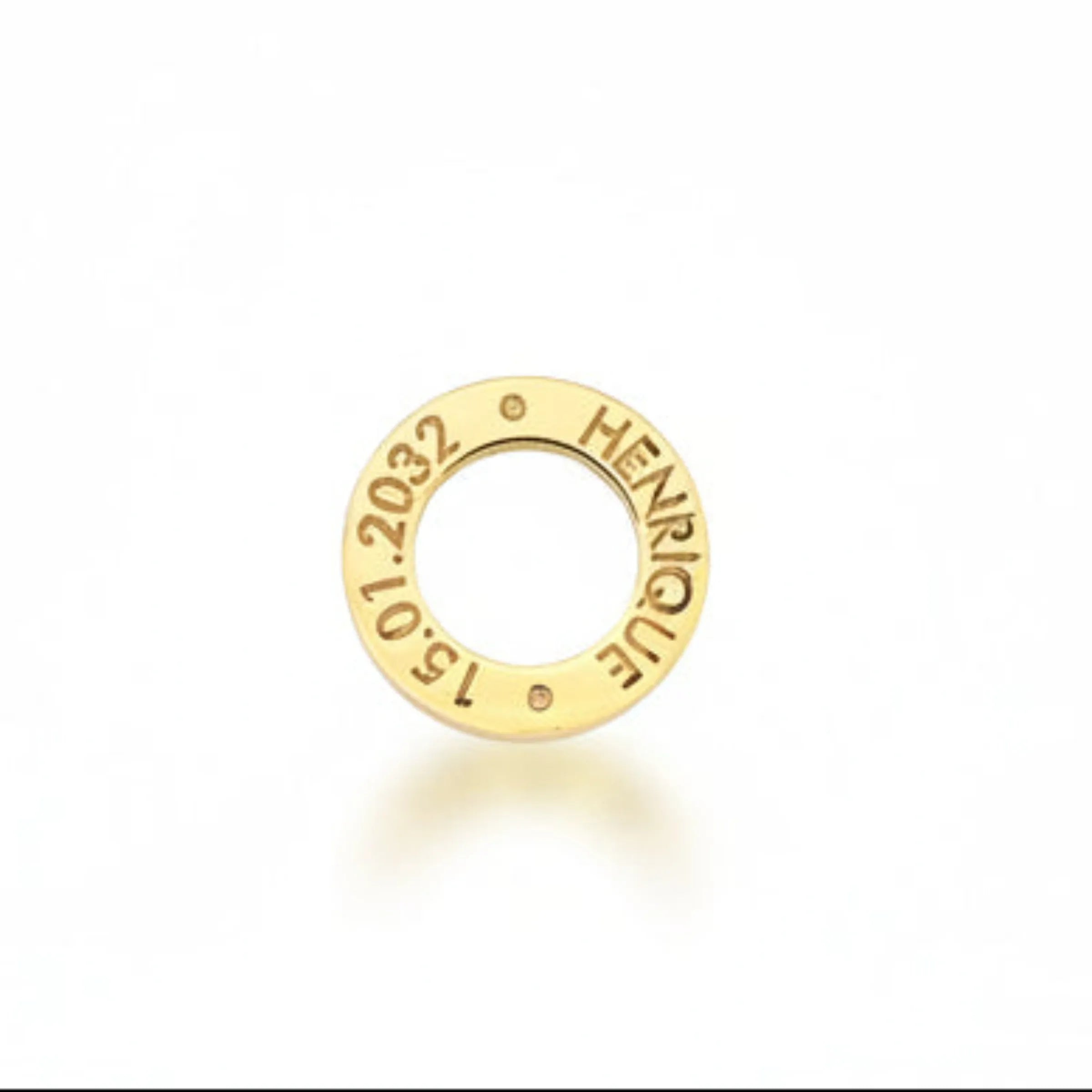 PINGENTE CÍRCULO PERSONALIZADO – Ouro 18k Marine Joias