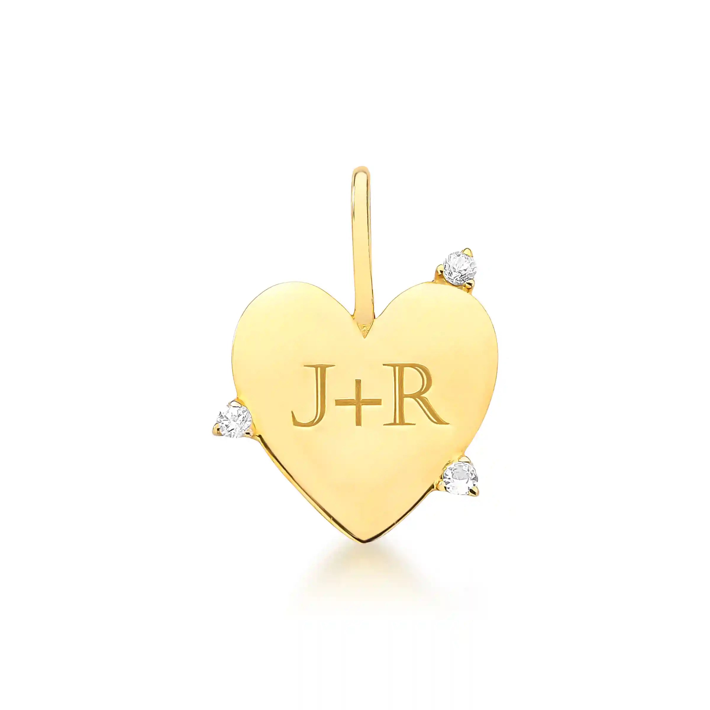 PINGENTE CORAÇÃO COM PONTOS DE LUZ – Ouro 18k Marine Joias