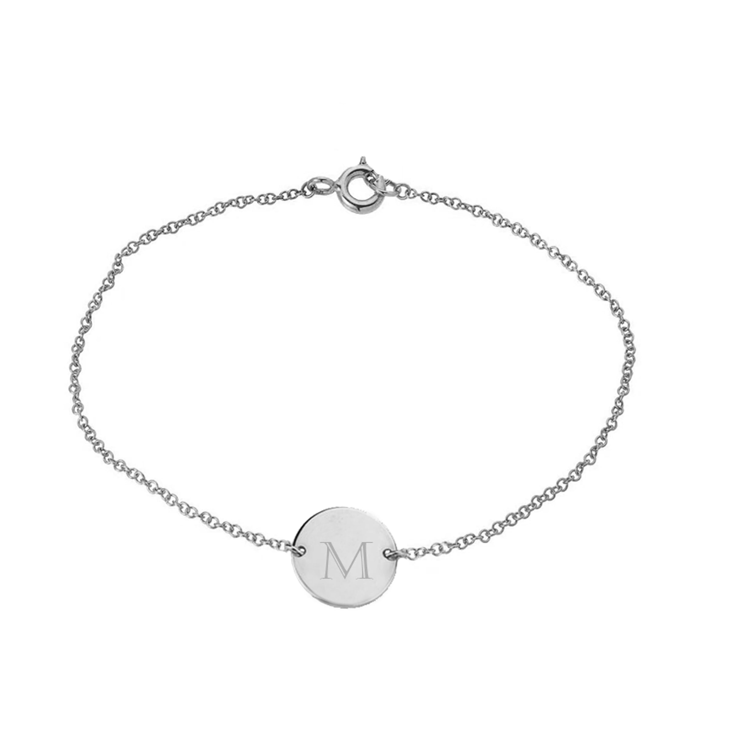 PULSEIRA MEDALHA COM INICIAL - PRATA