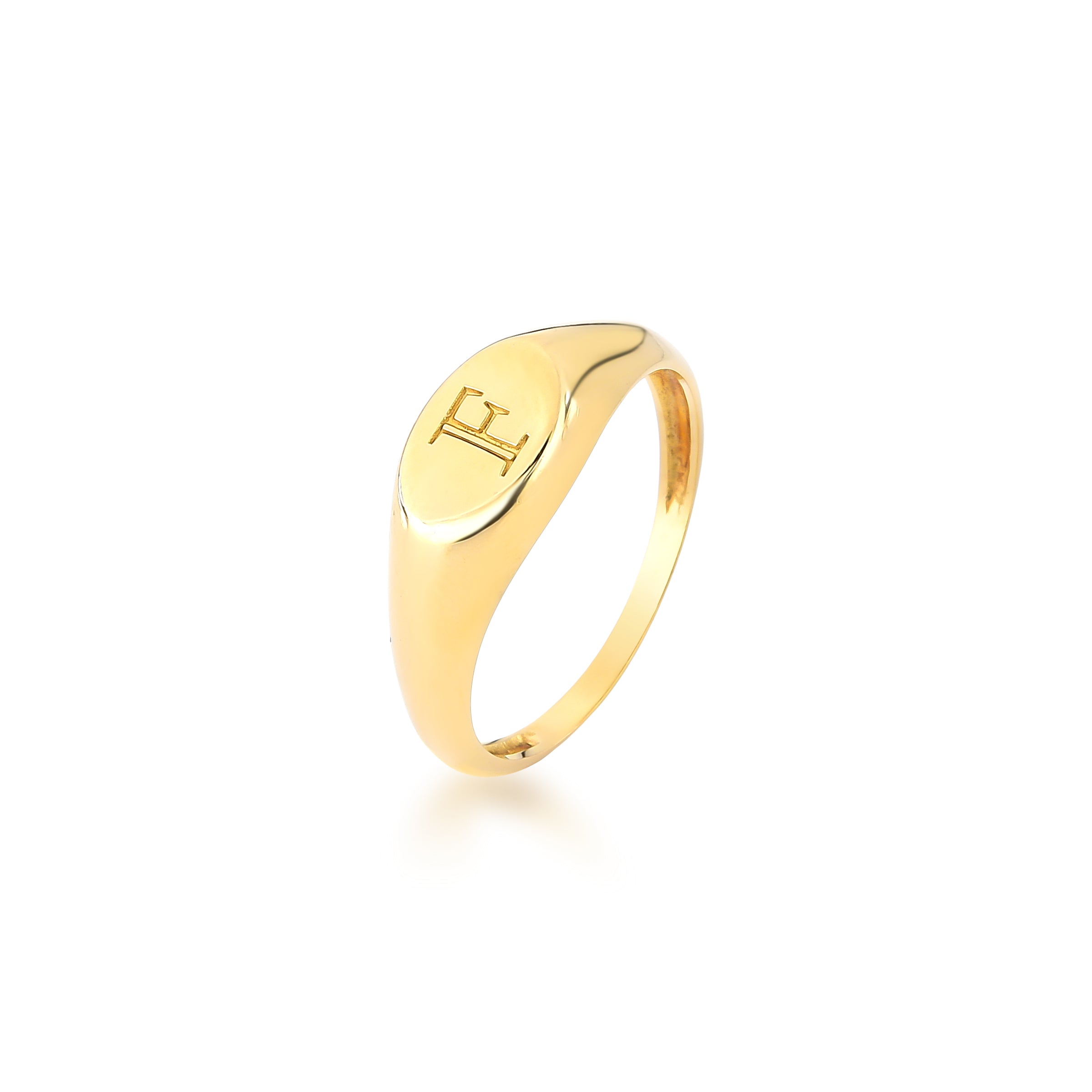 ANEL DEDINHO INICIAL GRAVADA – OURO 18K