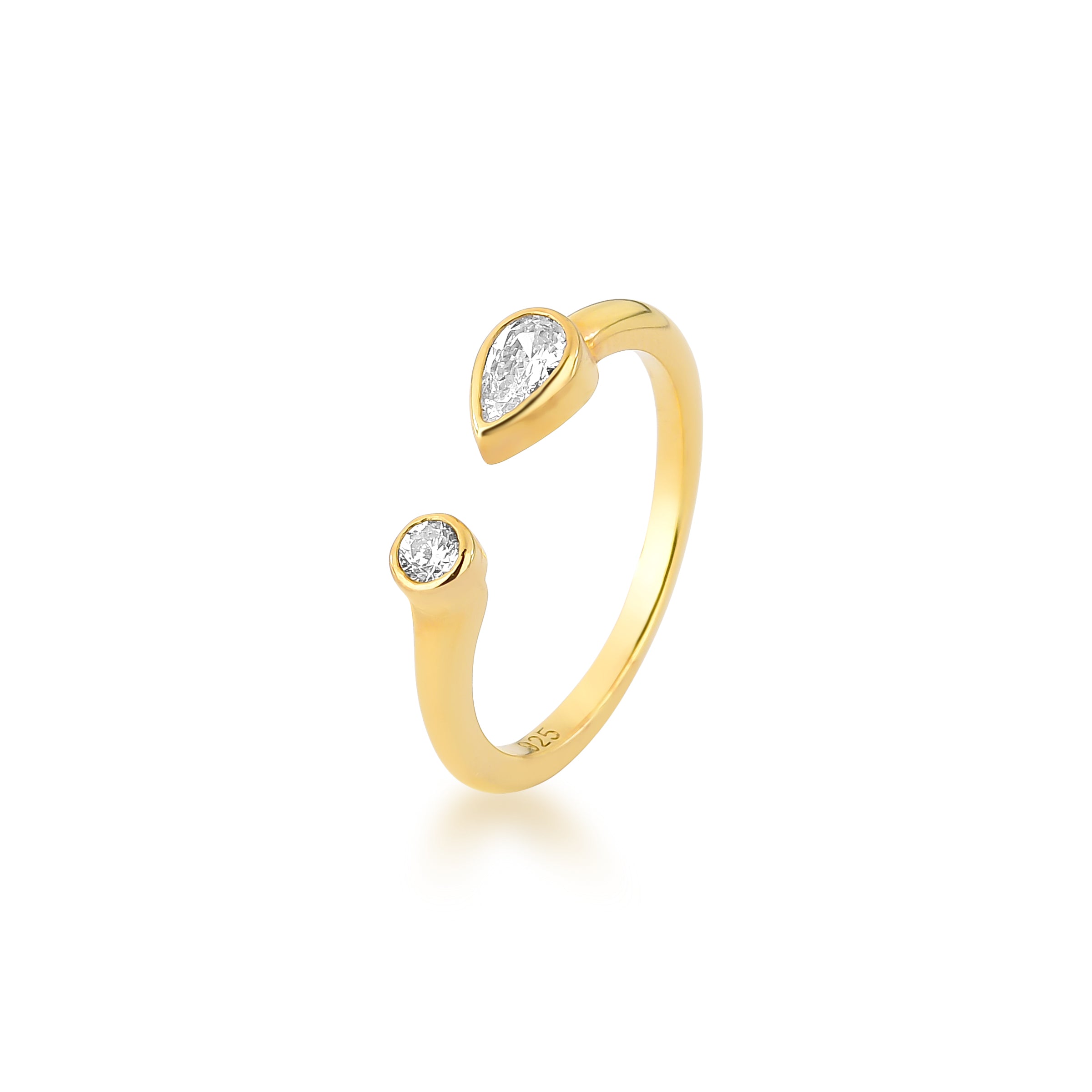 ANEL FLUTUANTE GOTA - OURO 18K