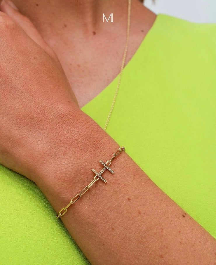 PULSEIRA INICIAL ELO LONGO - OURO 18K E DIAMANTES