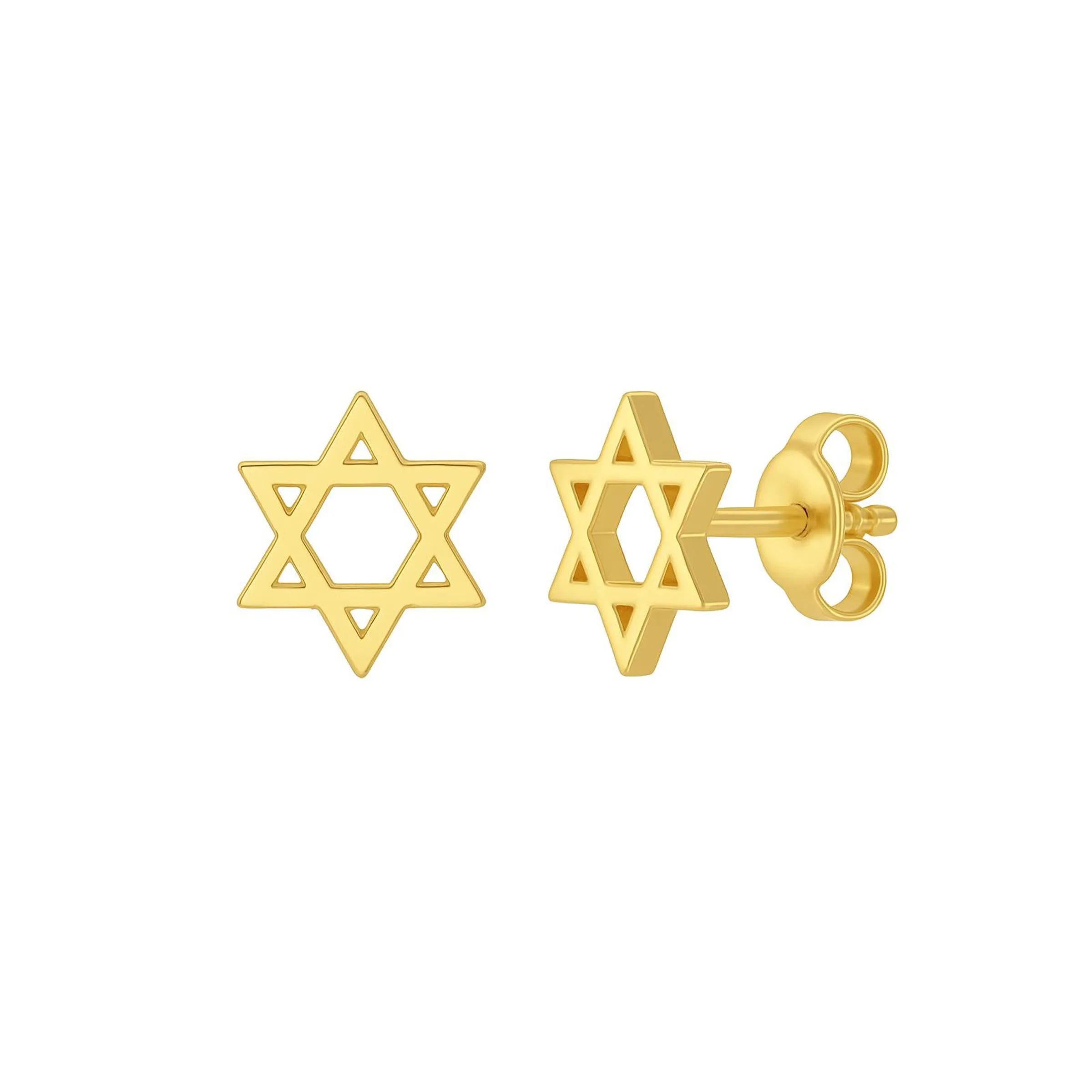 Brinco estrela de Davi – Ouro 18k