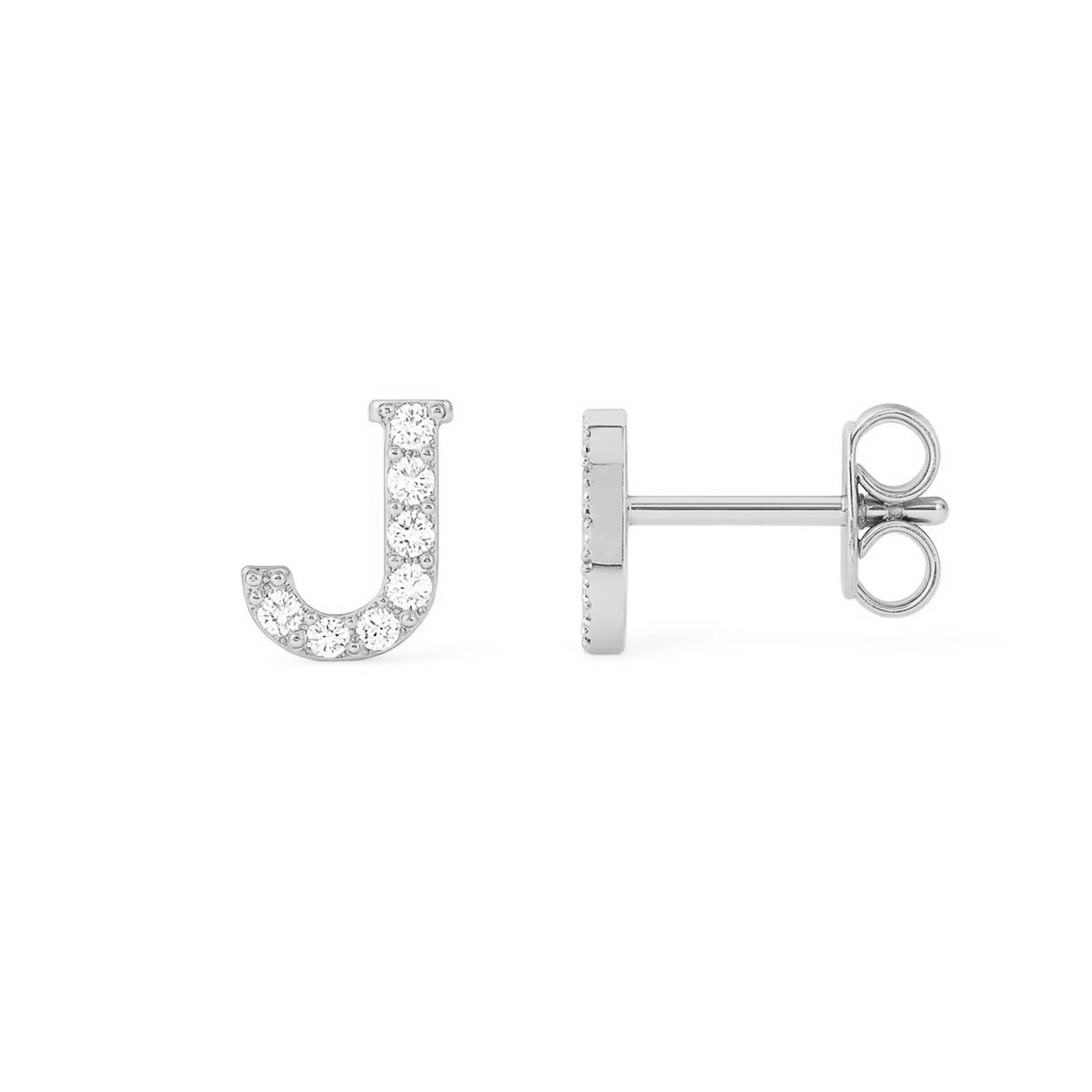 Brinco inicial cravejado – Prata e safiras