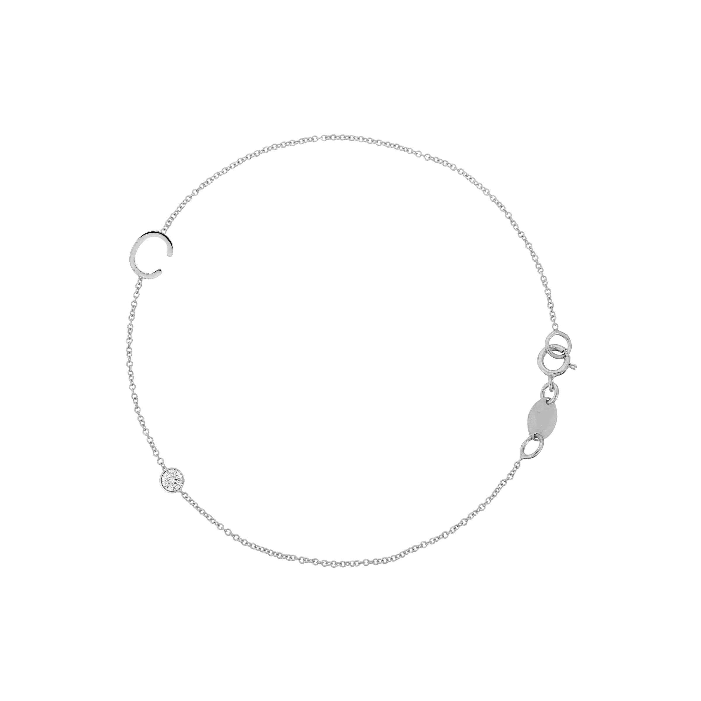 PULSEIRA 1 LETRA E TOPÁZIO - PRATA