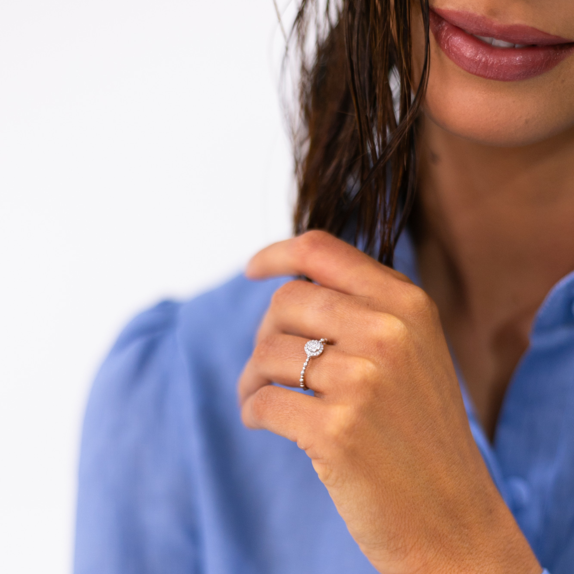 ANEL PIZZA P - OURO 18K E DIAMANTES