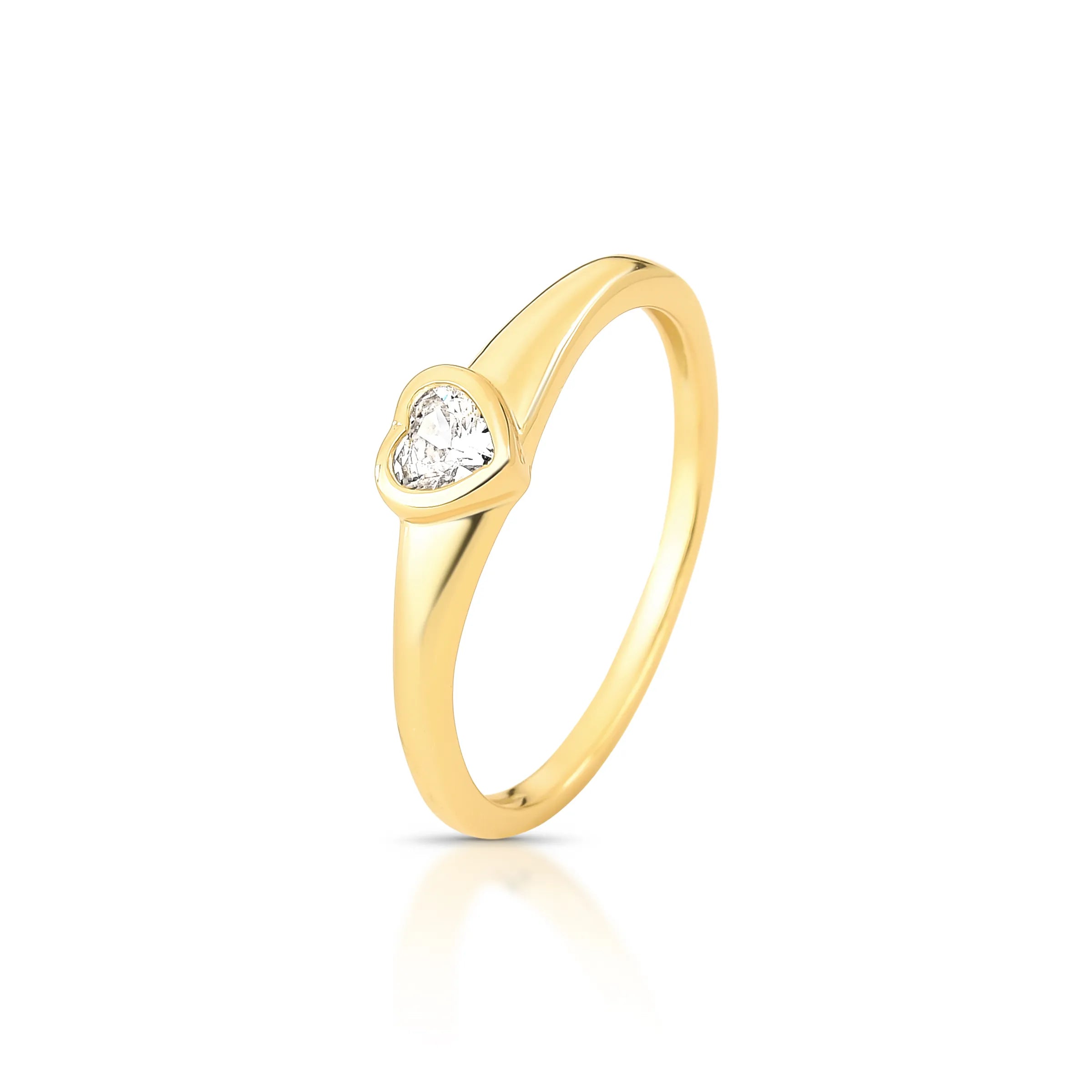ANEL CORAÇÃO DIAMANTE – Ouro 18k Marine Joias