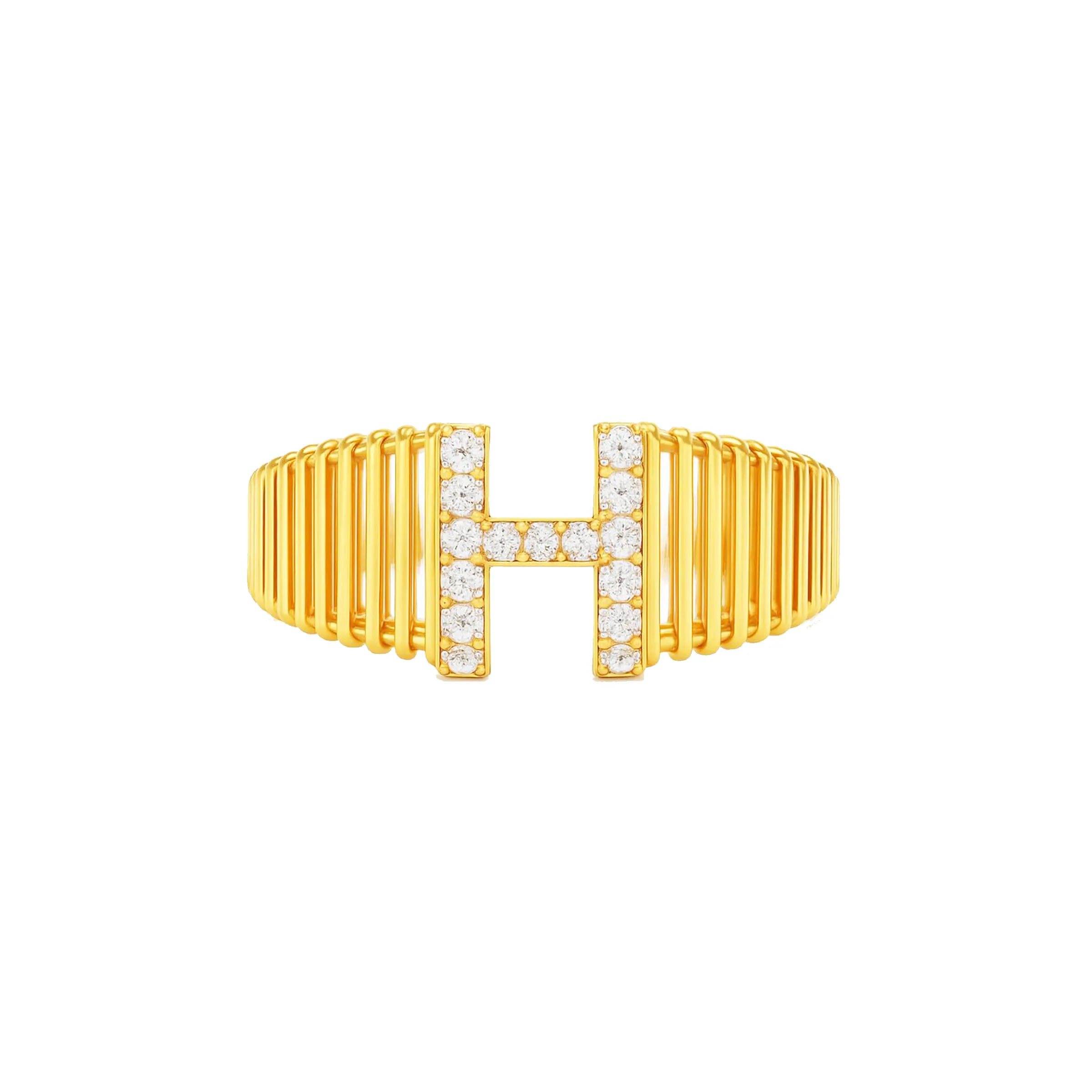 Anel Inicial personalizada – Ouro 18k e Diamantes