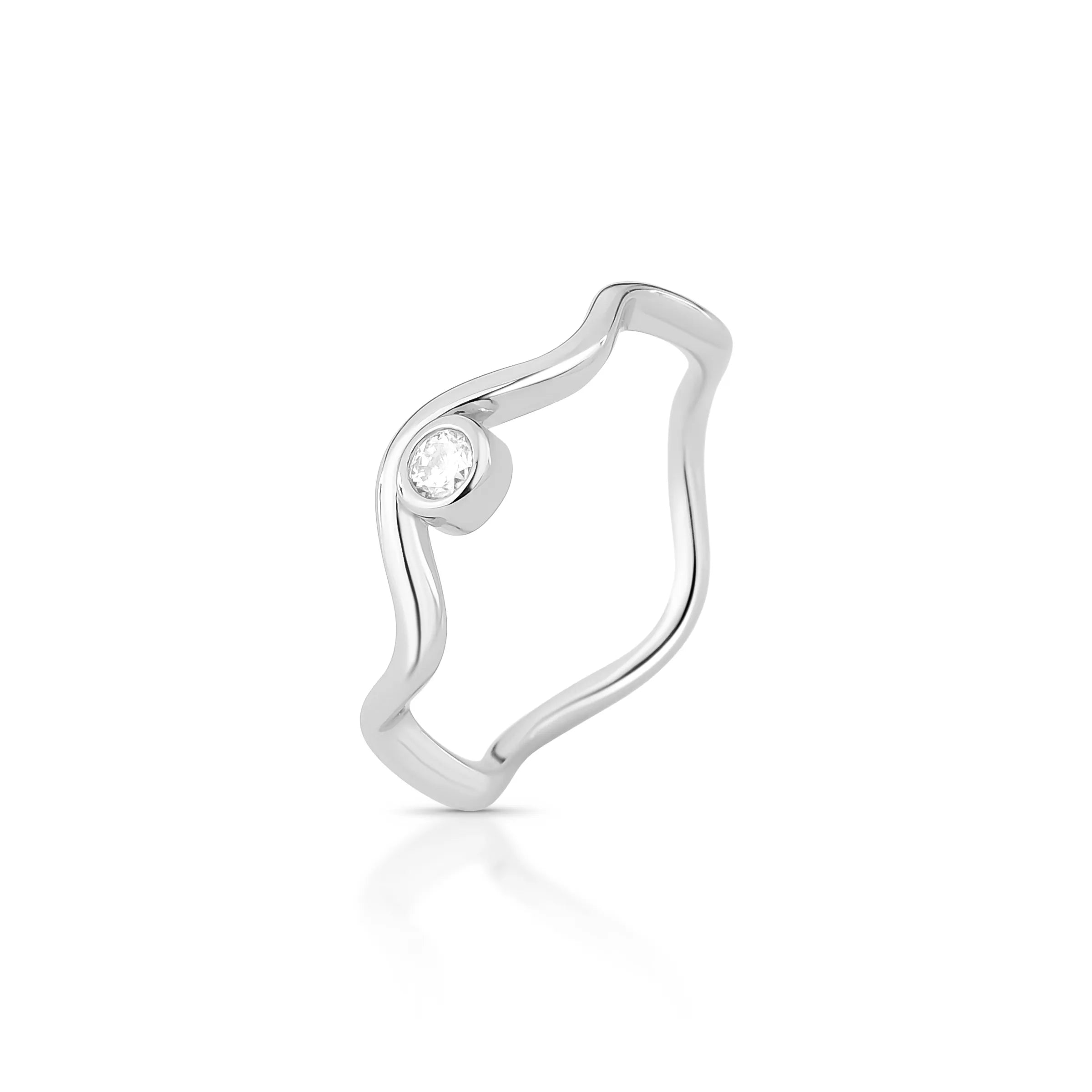 ANEL CURVE COM PONTO DE LUZ – Prata 925 Marine Joias