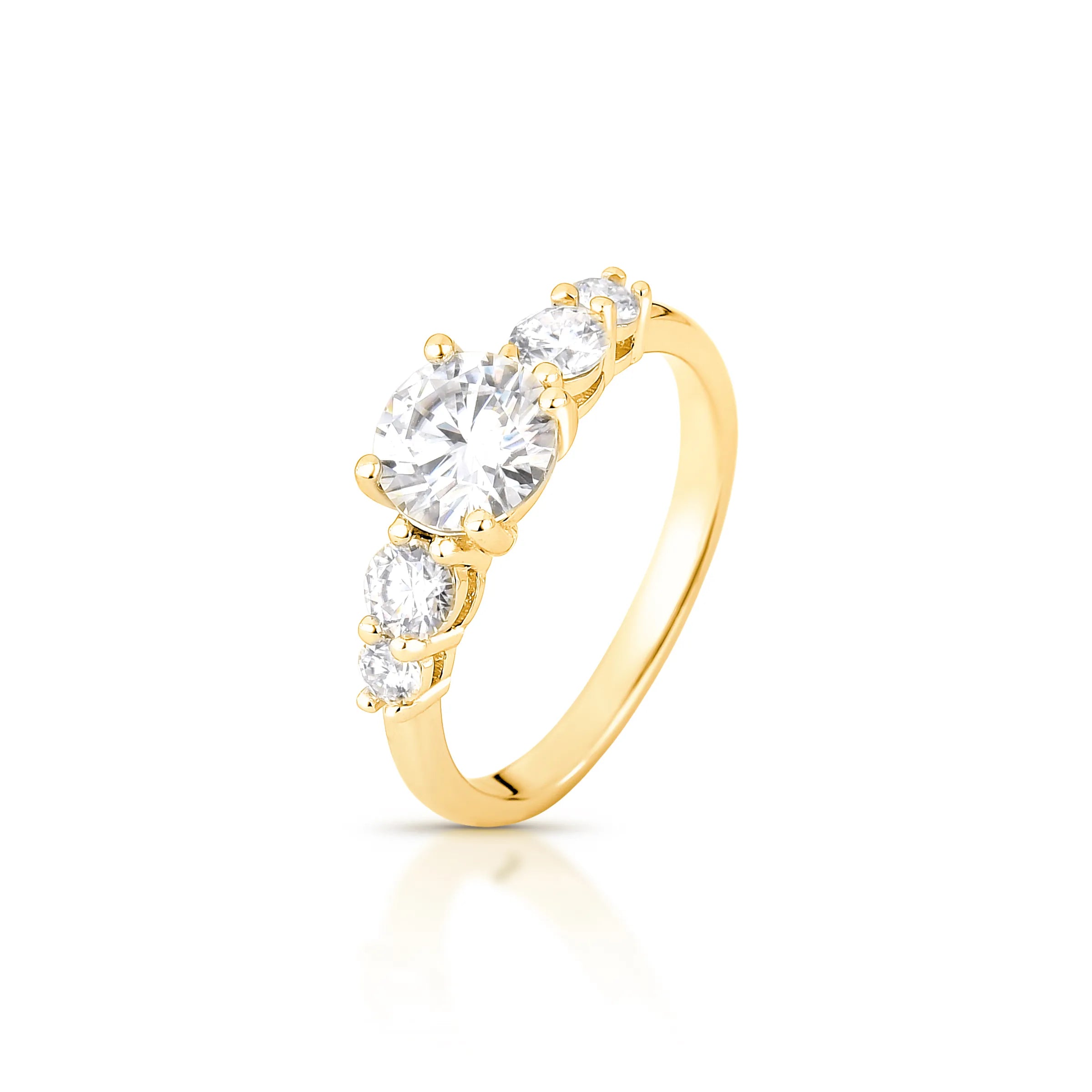 ANEL SOLITÁRIO 1CT COM DIAMANTES DEGRADÊ – Ouro 18k Marine Joias