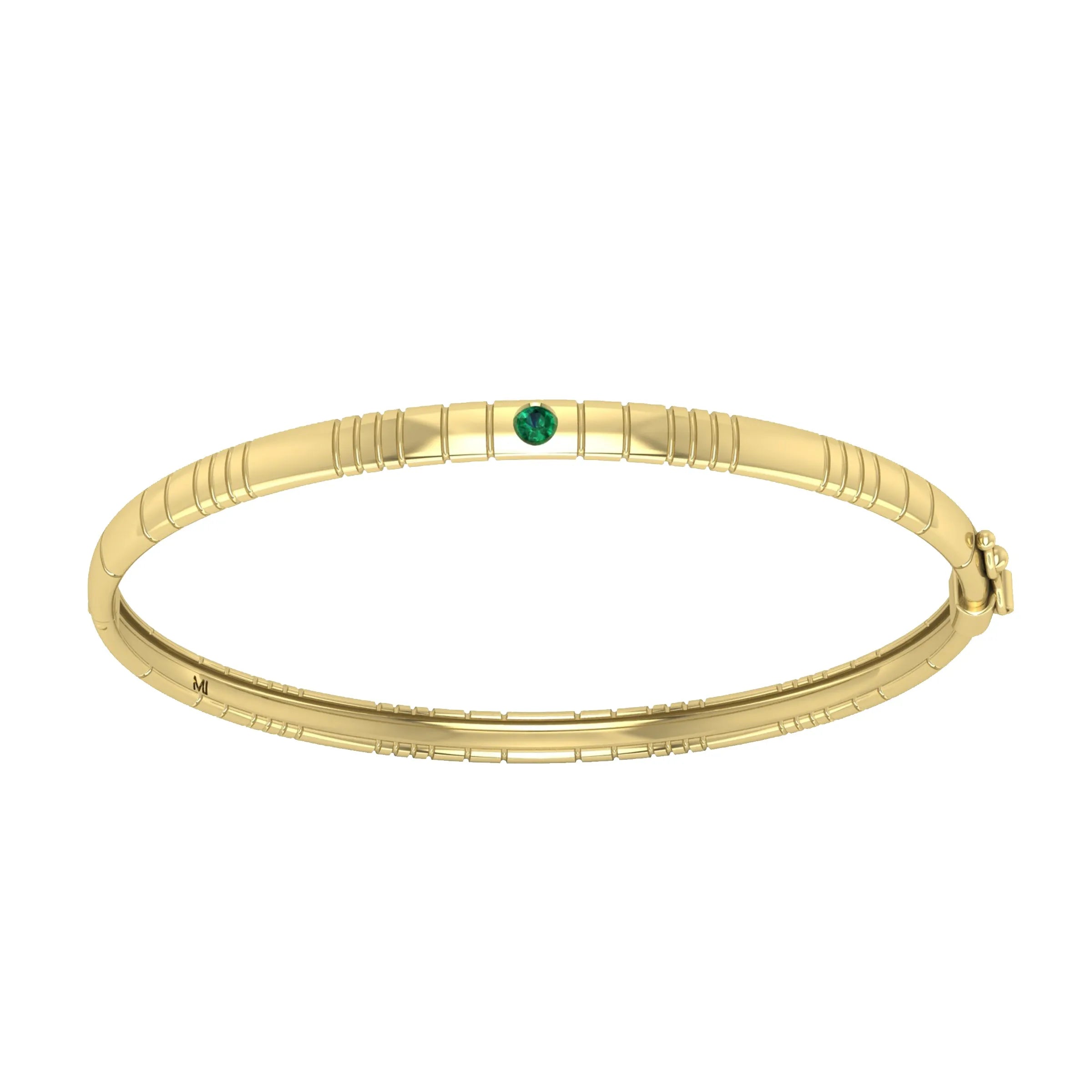 BRACELETE FRISOS - OURO 18K E ESMERALDA