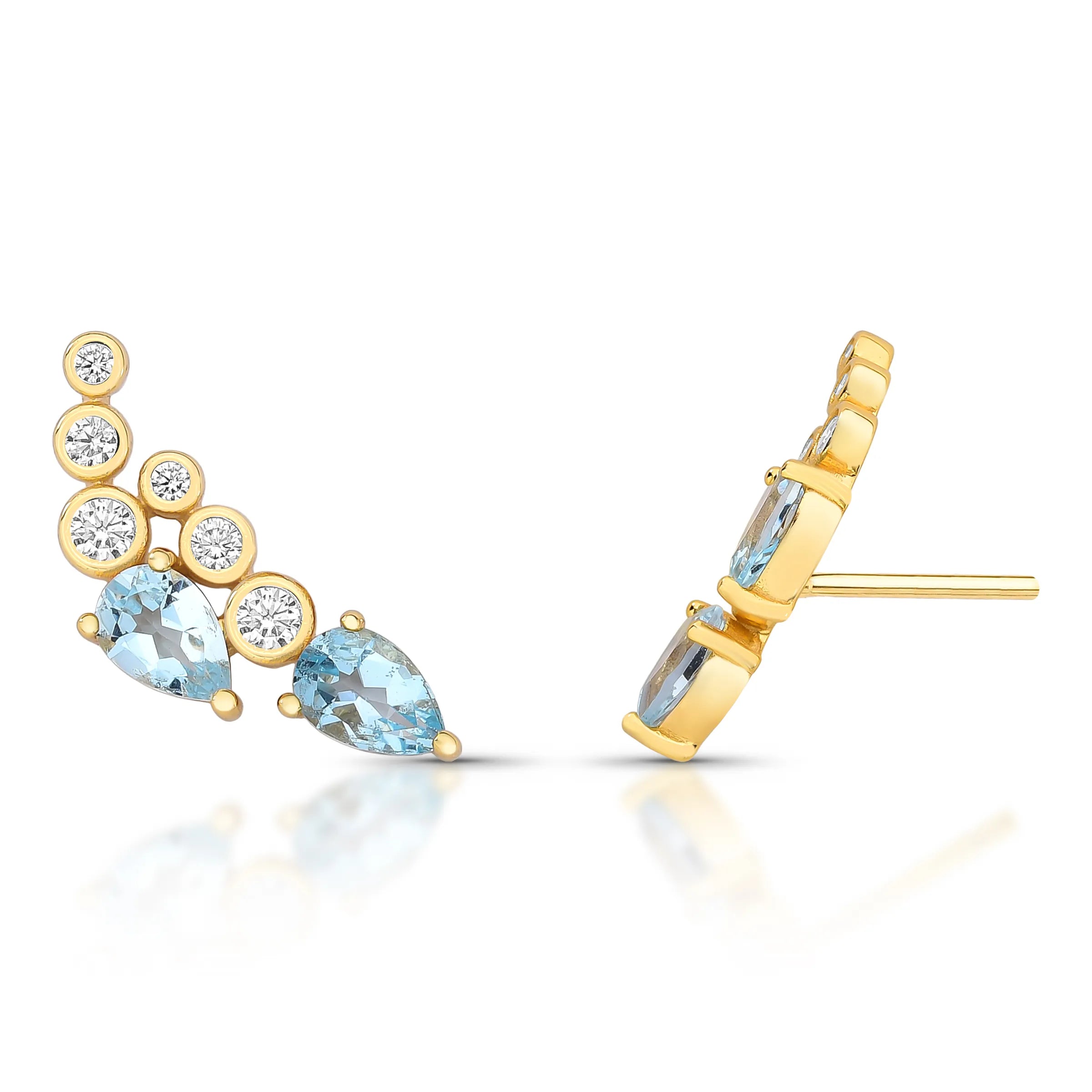 BRINCO EAR CUFF GOTAS E DIAMANTES – Ouro 18k Marine Joias
