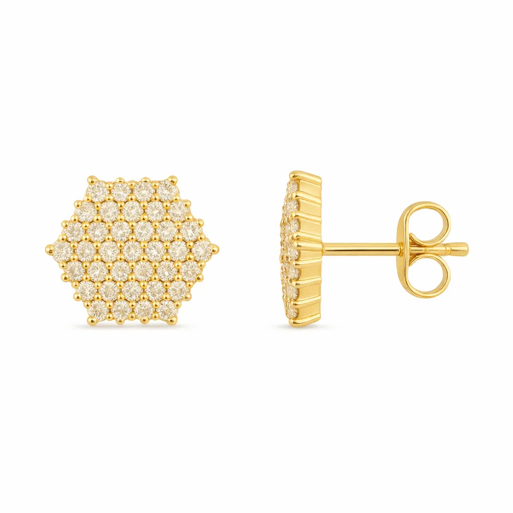 BRINCO HEXAGONAL DIAMANTES – Ouro 18k Marine Joias