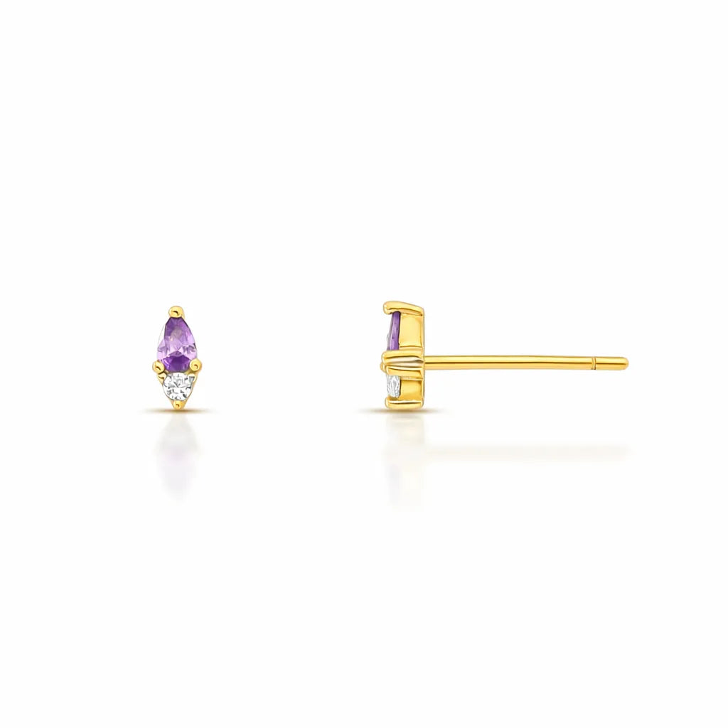 BRINCO GOTA AMETISTA – Ouro 18k Marine Joias