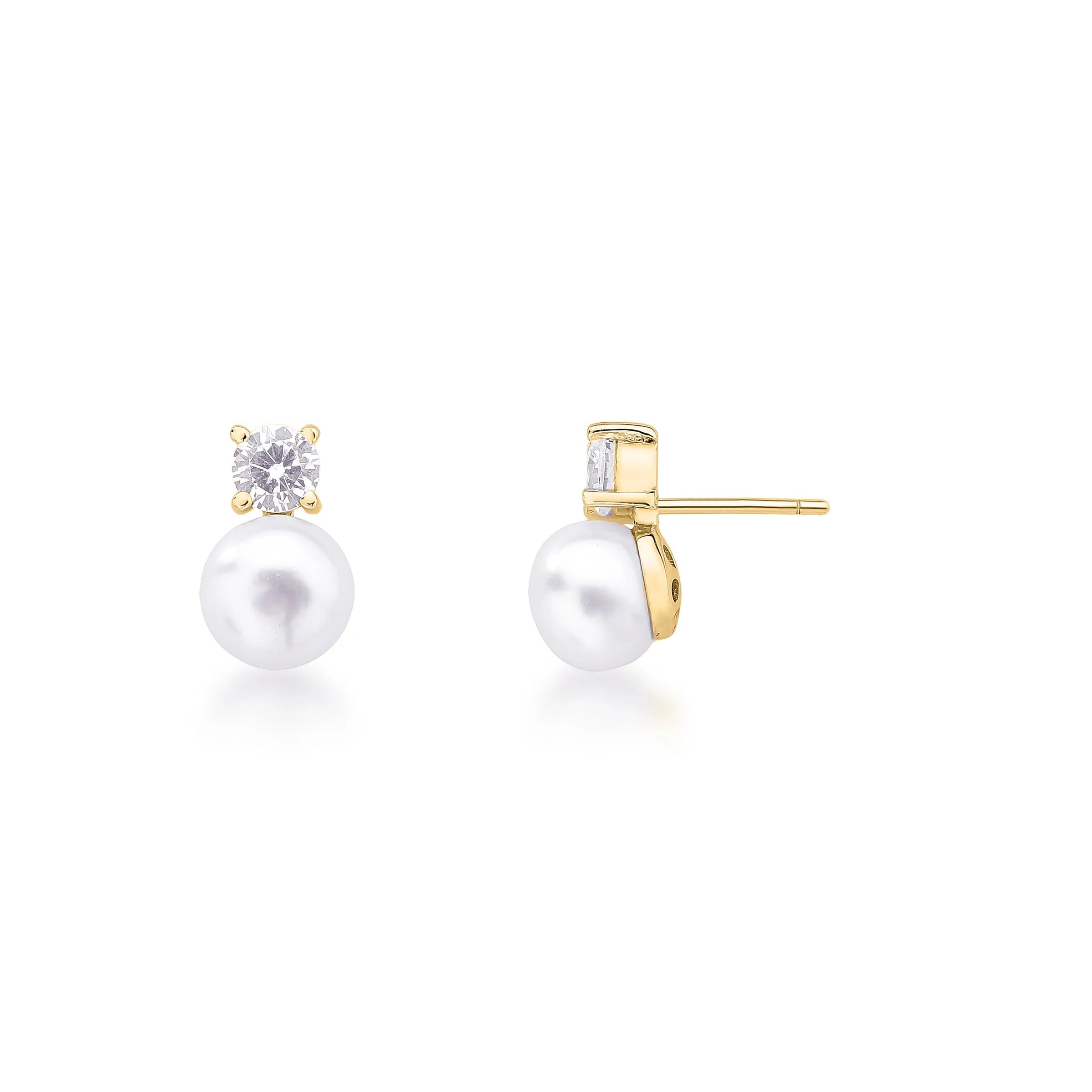 BRINCO PÉROLA COM DIAMANTE  – Ouro 18k Marine Joias