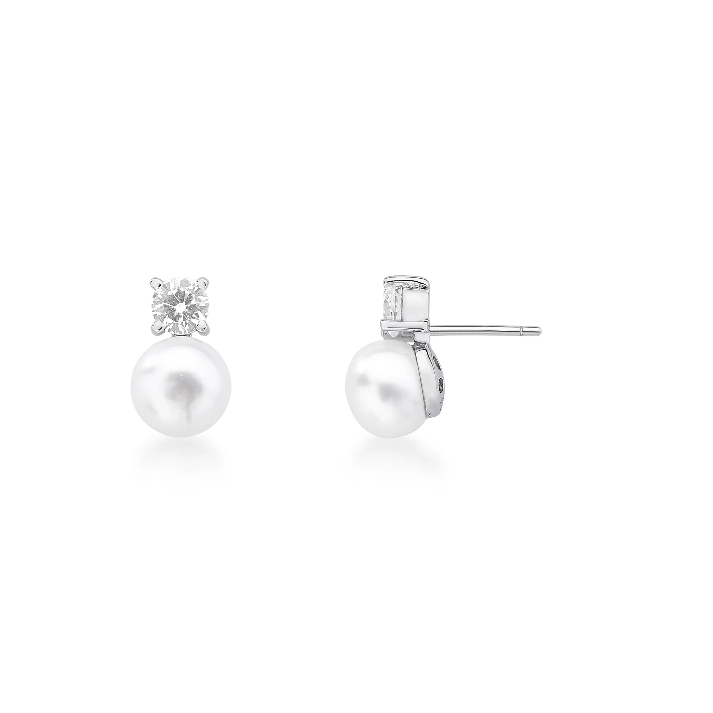 BRINCO PÉROLA COM PONTO DE LUZ – Prata Marine Joias