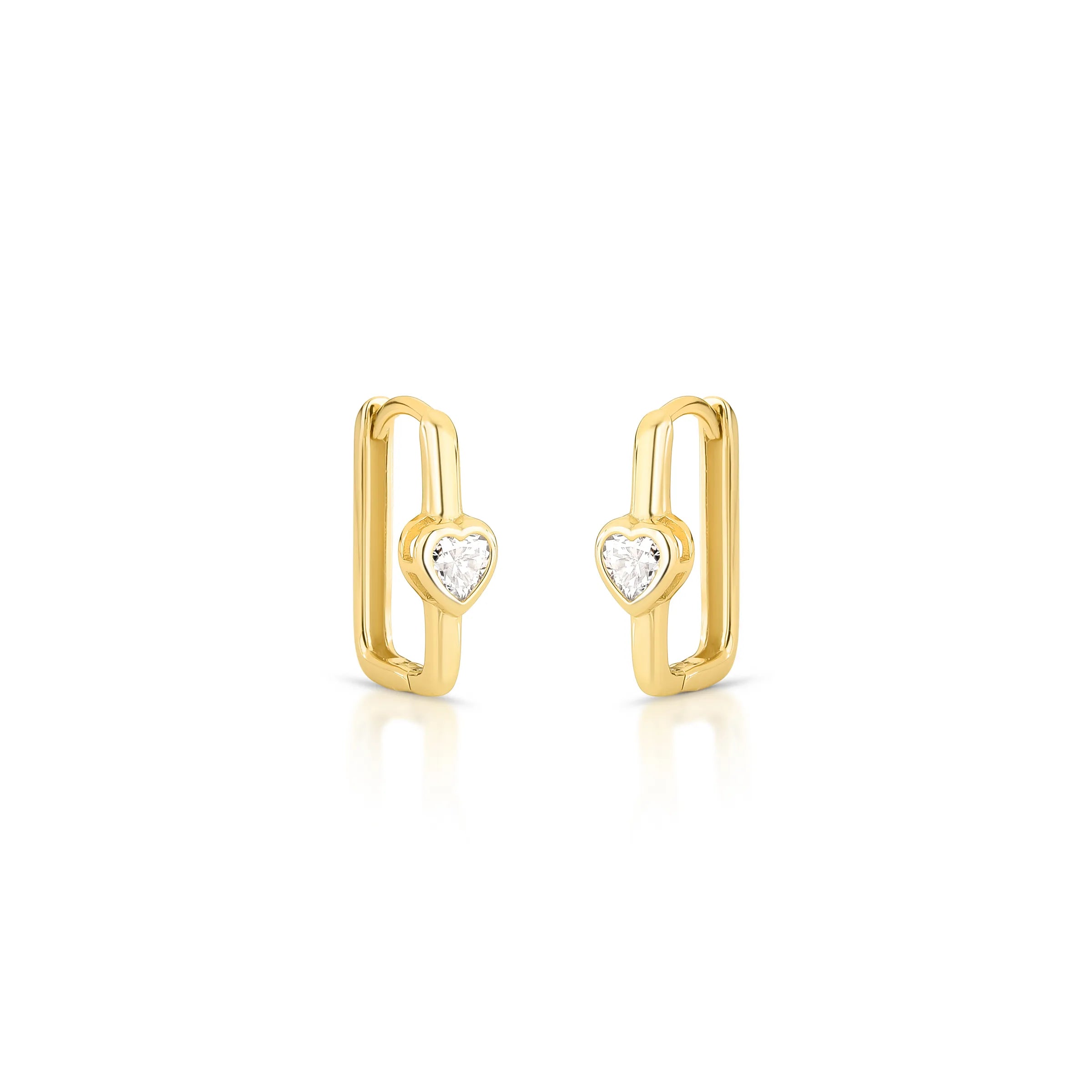 BRINCO ARGOLA COM CORAÇÃO CENTRAL – Ouro 18k Marine Joias