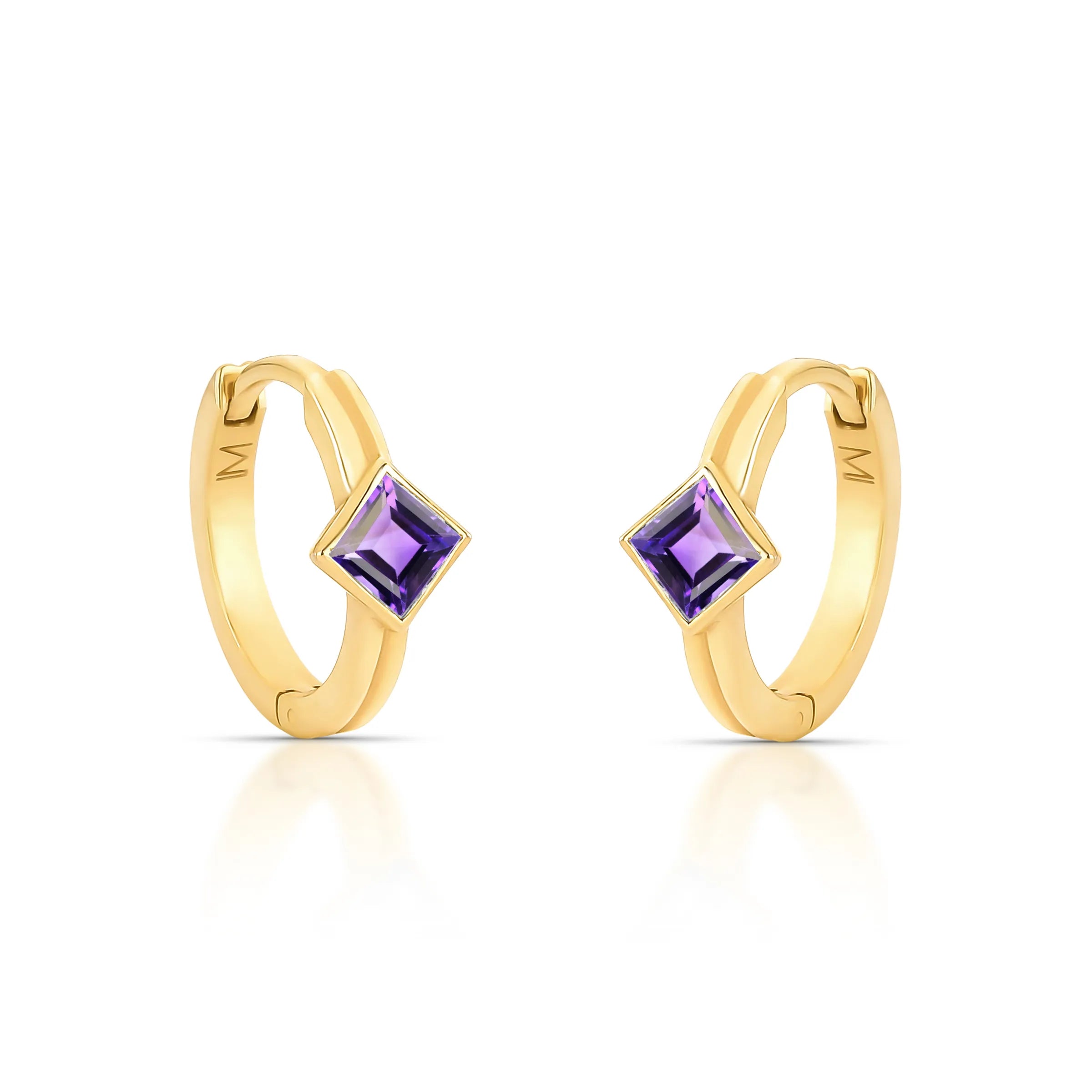 BRINCO ARGOLA DUO - AMETISTA - LOU – Ouro 18k Marine Joias
