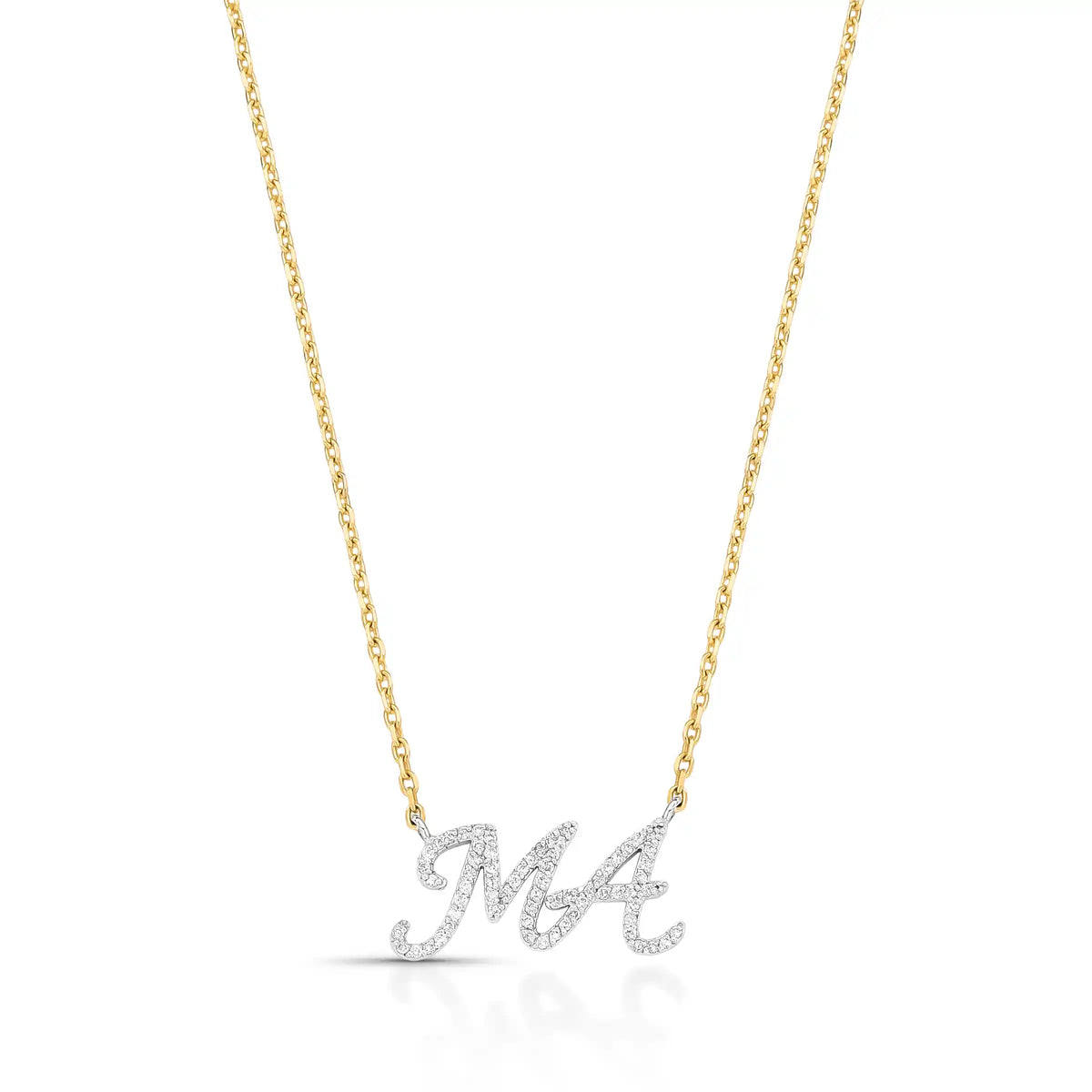 COLAR DE DUAS LETRAS  – Ouro 18k Marine Joias