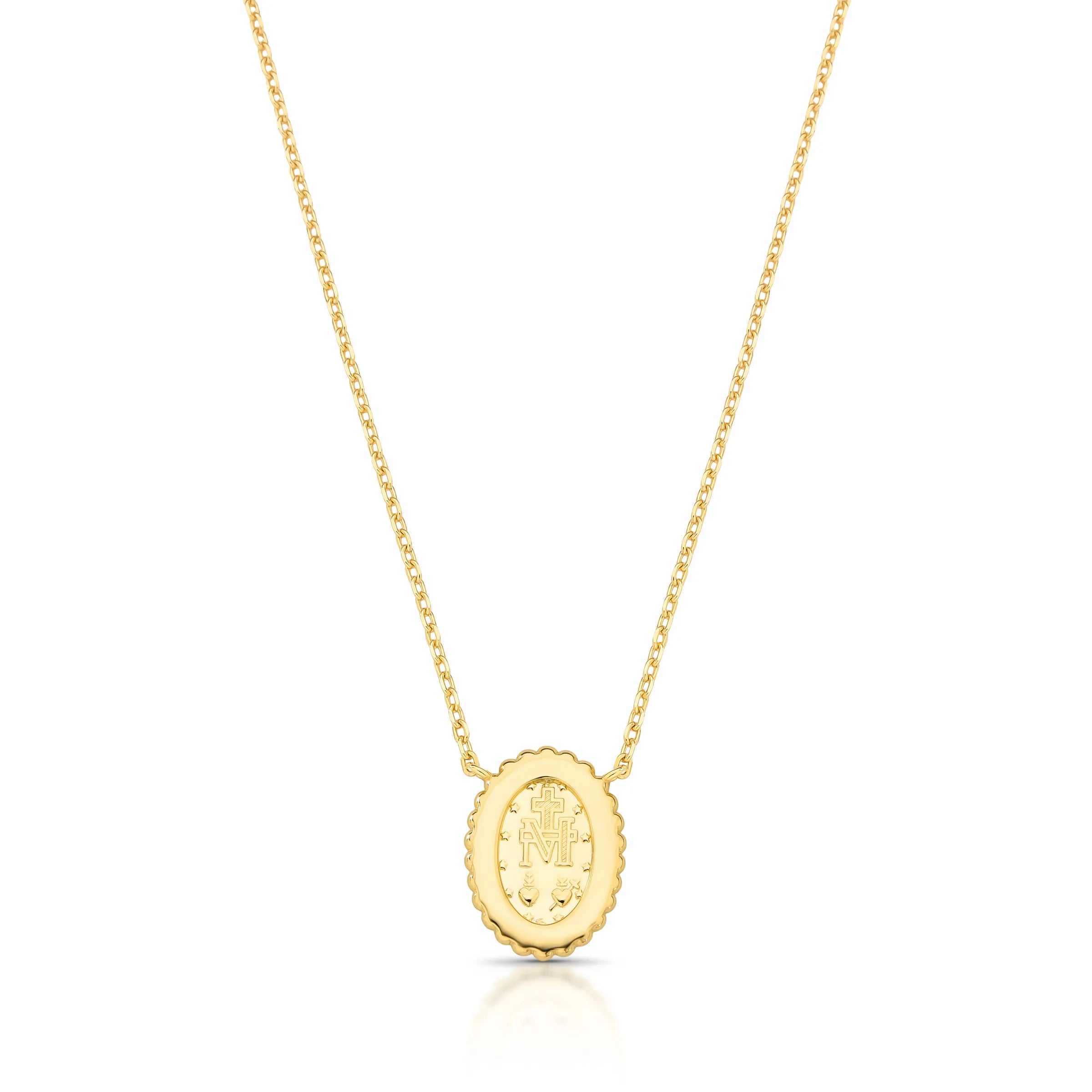COLAR MEDALHA NOSSA SENHORA DAS GRAÇAS ESFERAS – Ouro 18k Marine Joias