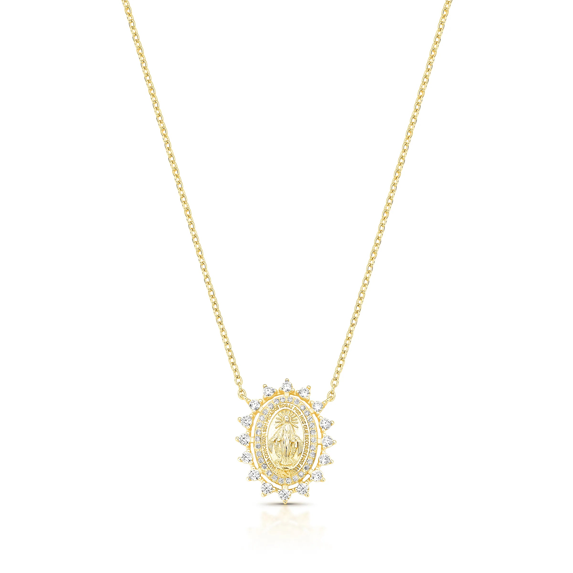 COLAR MEDALHA NOSSA SENHORA DAS GRAÇAS VAZADA – Ouro 18k Marine Joias